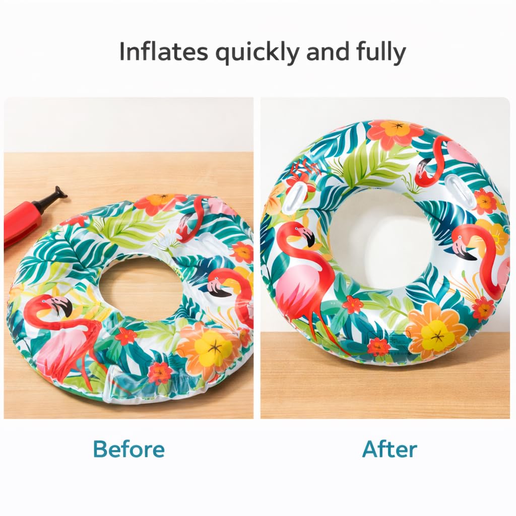Flamingo Pool Float - Large Inflatable Ring -7