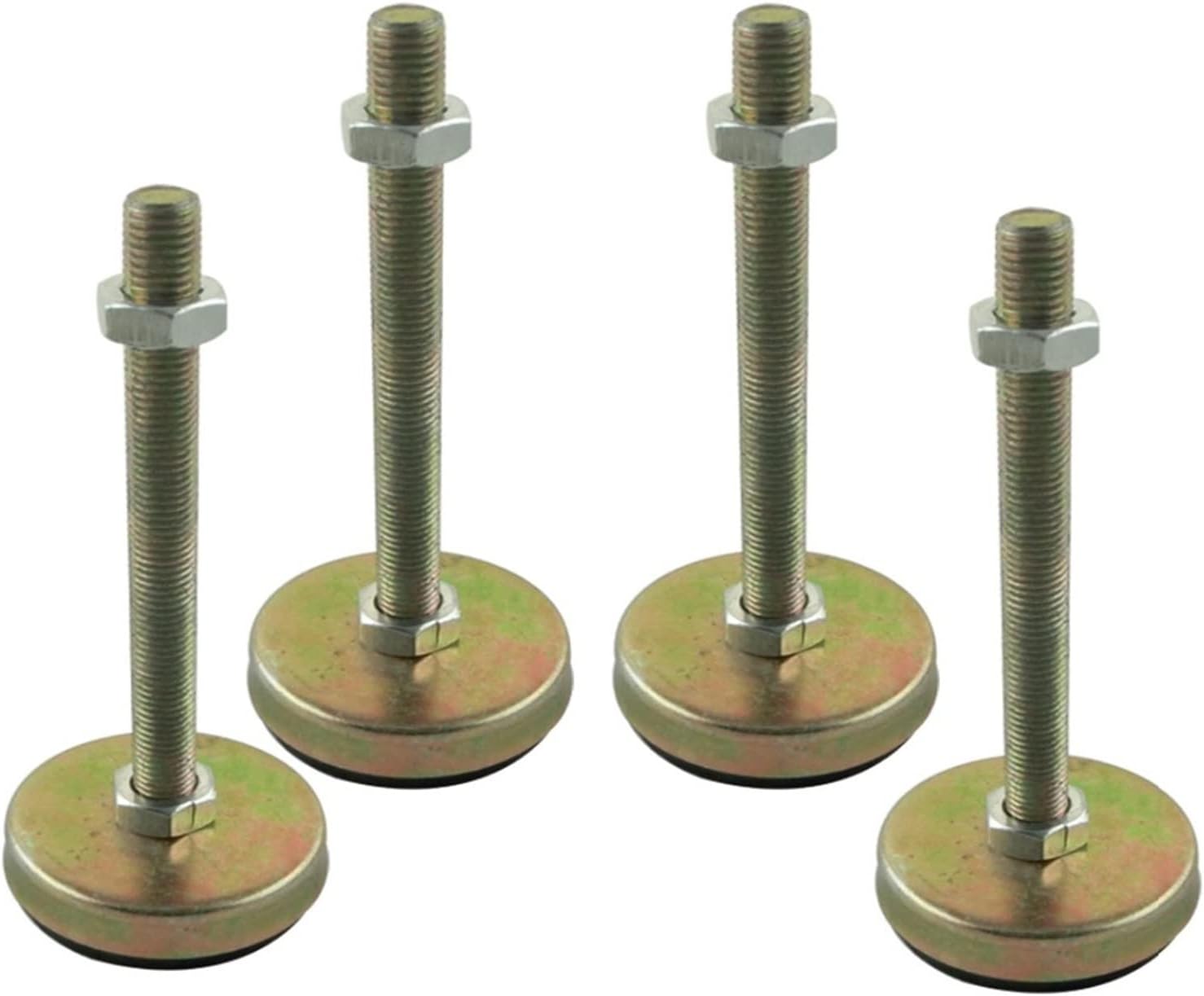 LANGshaw 4pcs M12x120mm Thread Adjustable Foot Cup 62mm Base Diameter Articulated Leveling Foot for Furniture/Pipe Rack Leisurely