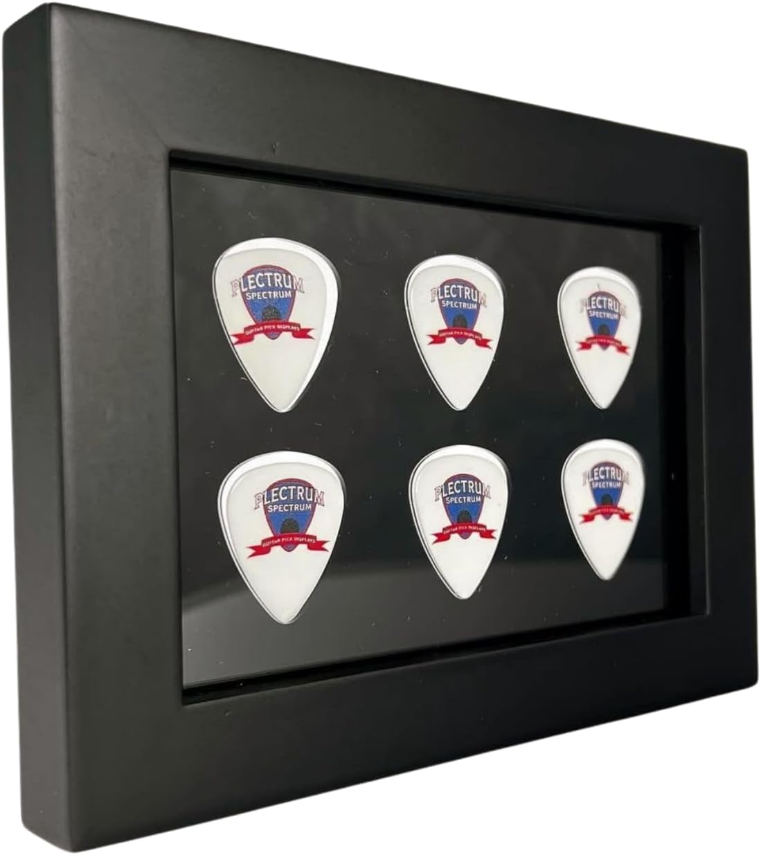 4"" x 6"" DOUBLE SIDED Horizontal Guitar Pick Display Frame - Black - 6 Picks, 4x6HBlk