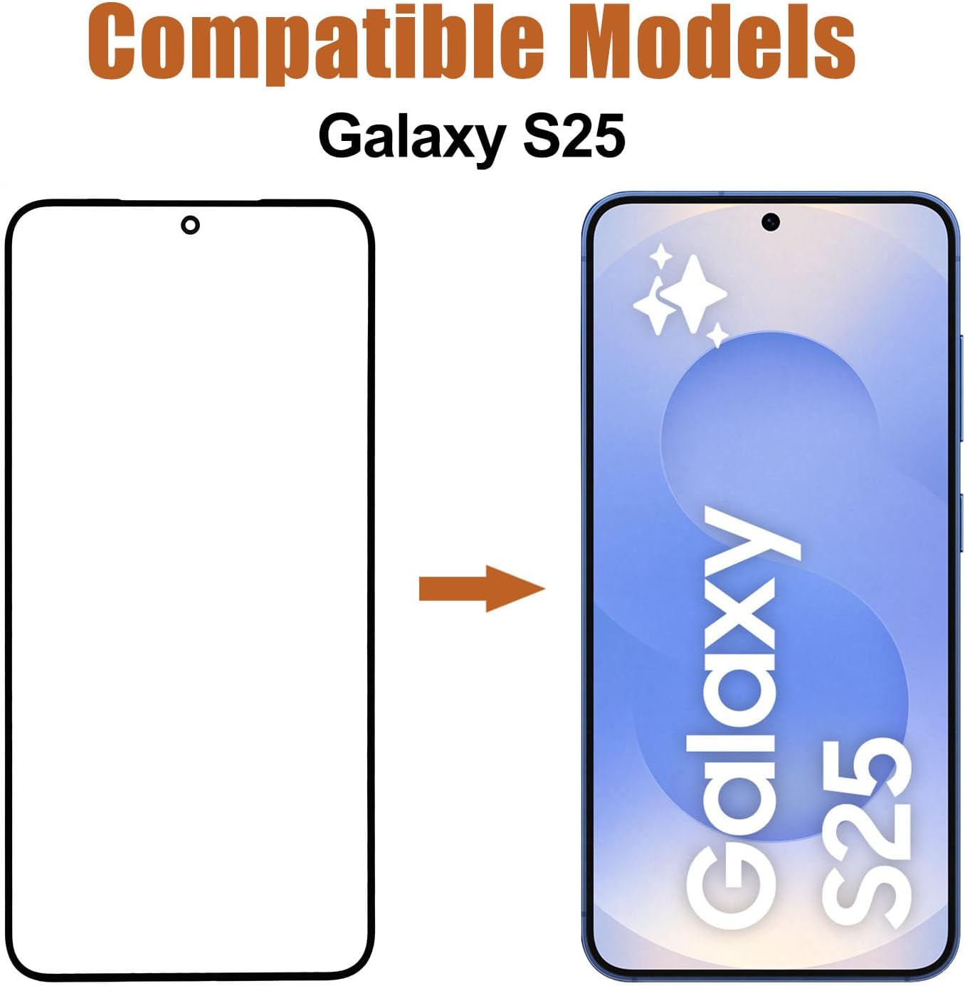 New Front Glass Panel for Samsung Galaxy S25 SM-S931U,SM-S931W,6.2" Front Outer Lens Glass Screen Replacement with OCA Repair Tools Kit-No LCD Screen and Touch Digitizer image 2