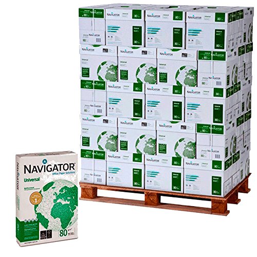 Palet folios NAVIGATOR - Pallet palel - 60 cajas (300 Paquetes de 500 Hojas). Papel multifuncion din a4 80 gramos.