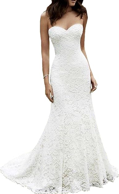tight lace mermaid wedding dress
