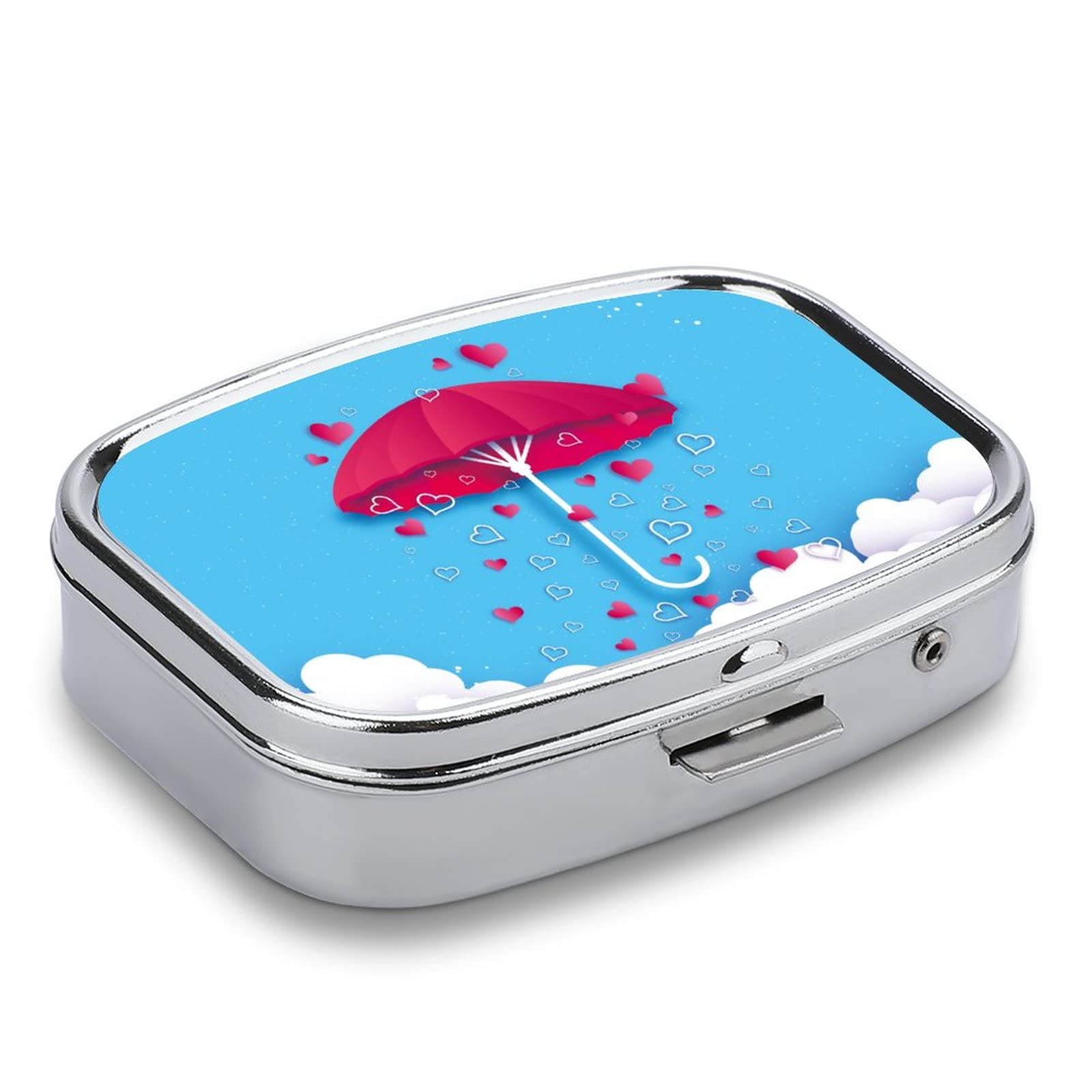 Pastillero Del Gremio De Filósofos Desempleados Cielo Azul Amor Paraguas Rojo Pastillero Decorativo Con Caja De Regalo, Medicina De Moda