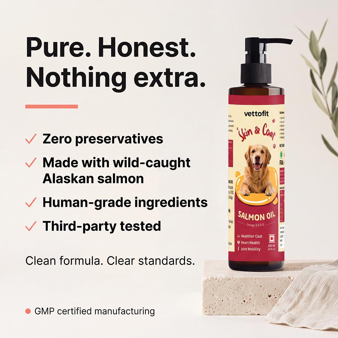 Wild-Caught Alaskan Salmon Oil for Dogs | Omega 3, 6 & 9 | Reduces Shedding, Hair Fall & Itchy Skin | Supports Joints, Heart, Brain & Immunity | Vet-Recommended | 200 ml — Amazon image 7