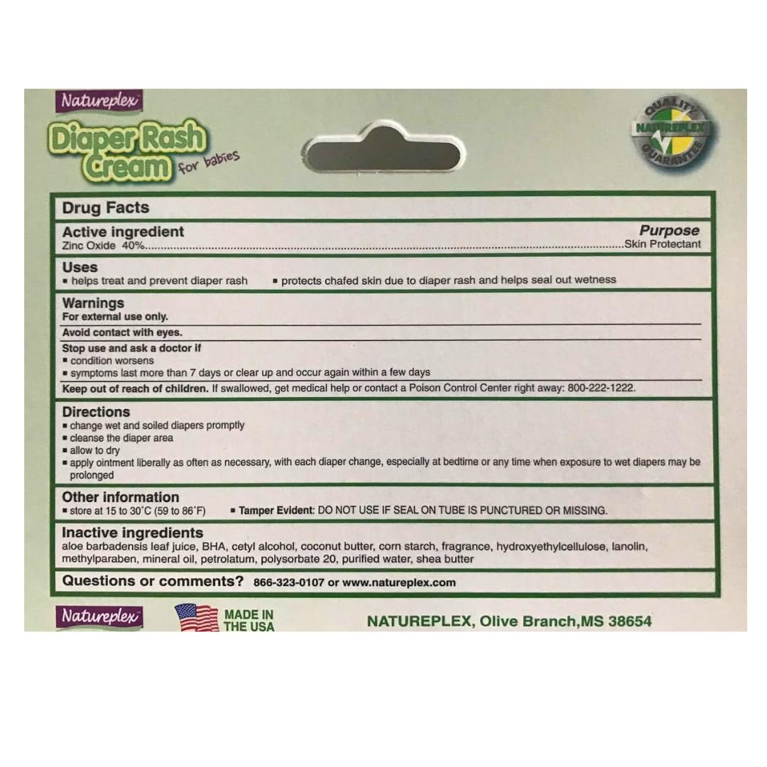 Nature Diaper Rash Cream For Babies, 1.5 oz, (Pack of 2)