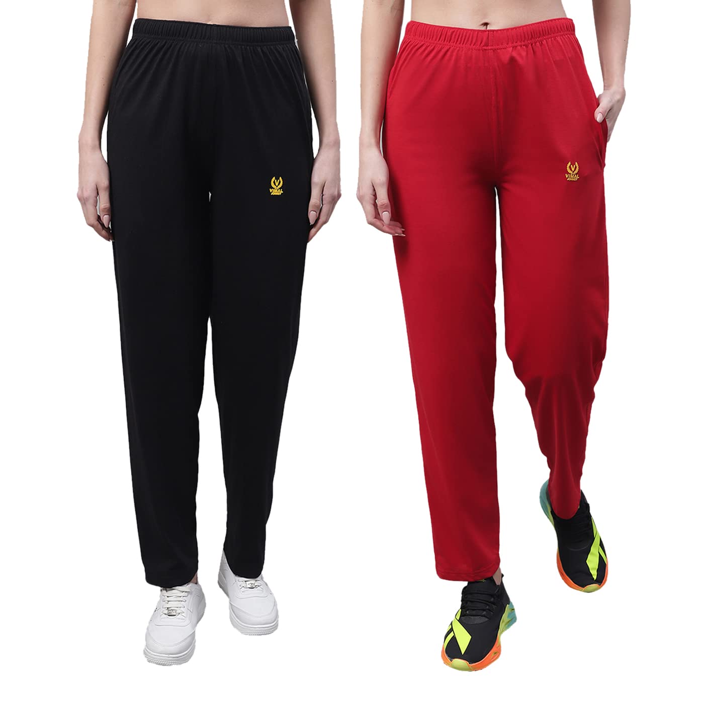 mack jonney Regular fit Cotton Trackpant for Women (Pack of 2)-D10_BLK_RED_002-XL-picture-38