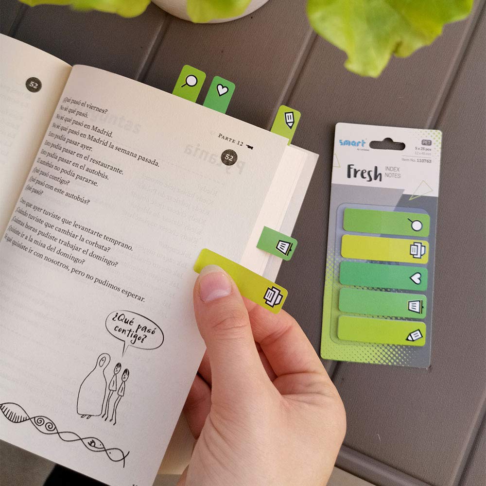 Smart Fresh znaczniki samoprzylepne do naklejenia na papier PET 12 x 45 mm 5 x 25 sztuk pasków Office