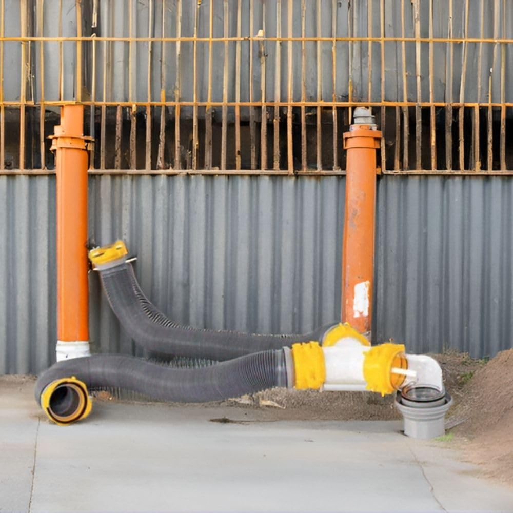 SUPERKIT 20FT RV Sewer Hose System Heavy-Duty Camper Waste Disposal Hose with Wye Connector Durable Leak-Proof Design for RVs and Trailers