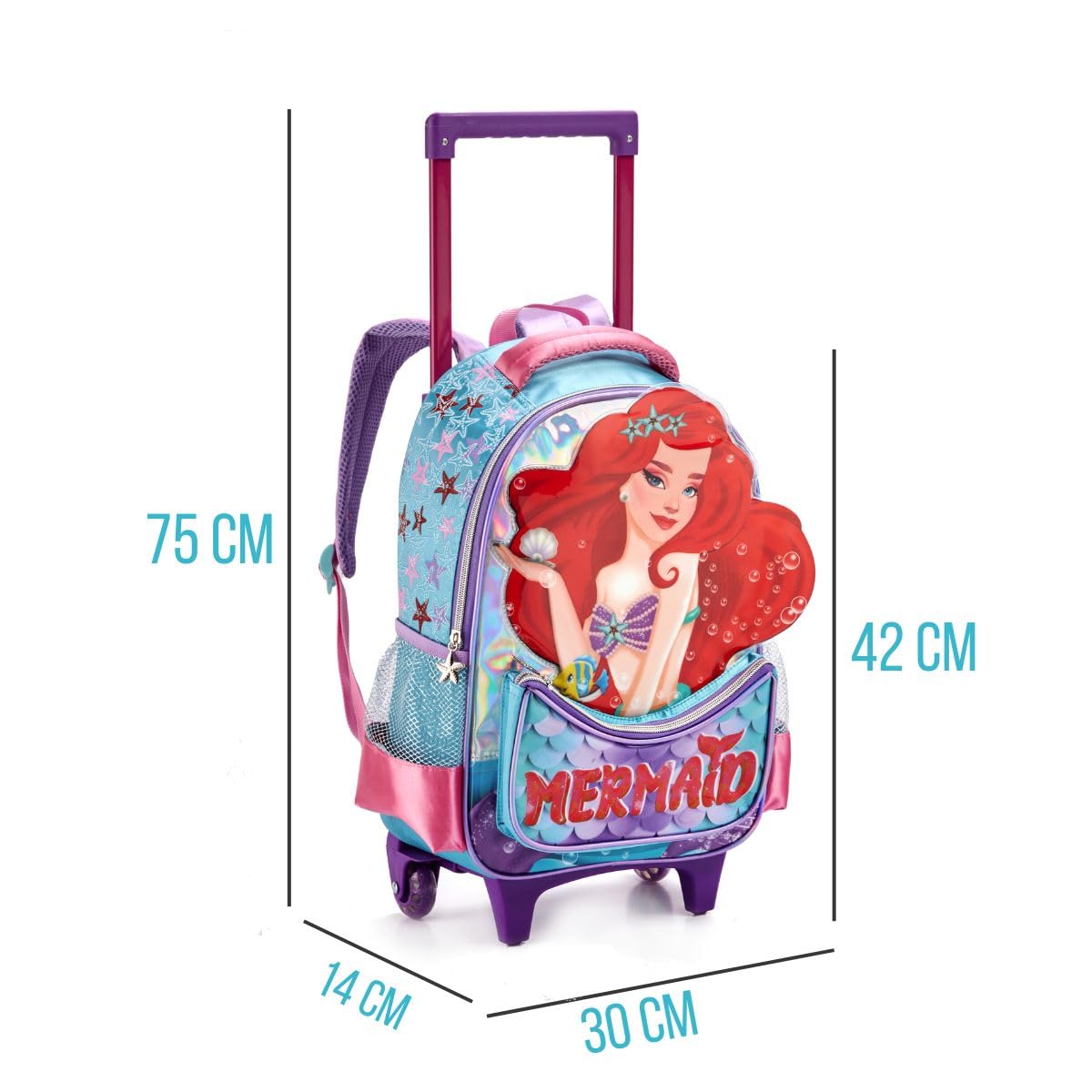 Kit Mochila Rodinha Escolar Infantil Menina Ariel Sereia em promoção! Veja a oferta e mais achadinhos de Mochilas escolares 3 Hoje é o melhor dia para comprar Kit Mochila Rodinha Escolar Infantil Menina Ariel Sereia com aquele preço maroto! Promoção! Aproveite a oferta! 3