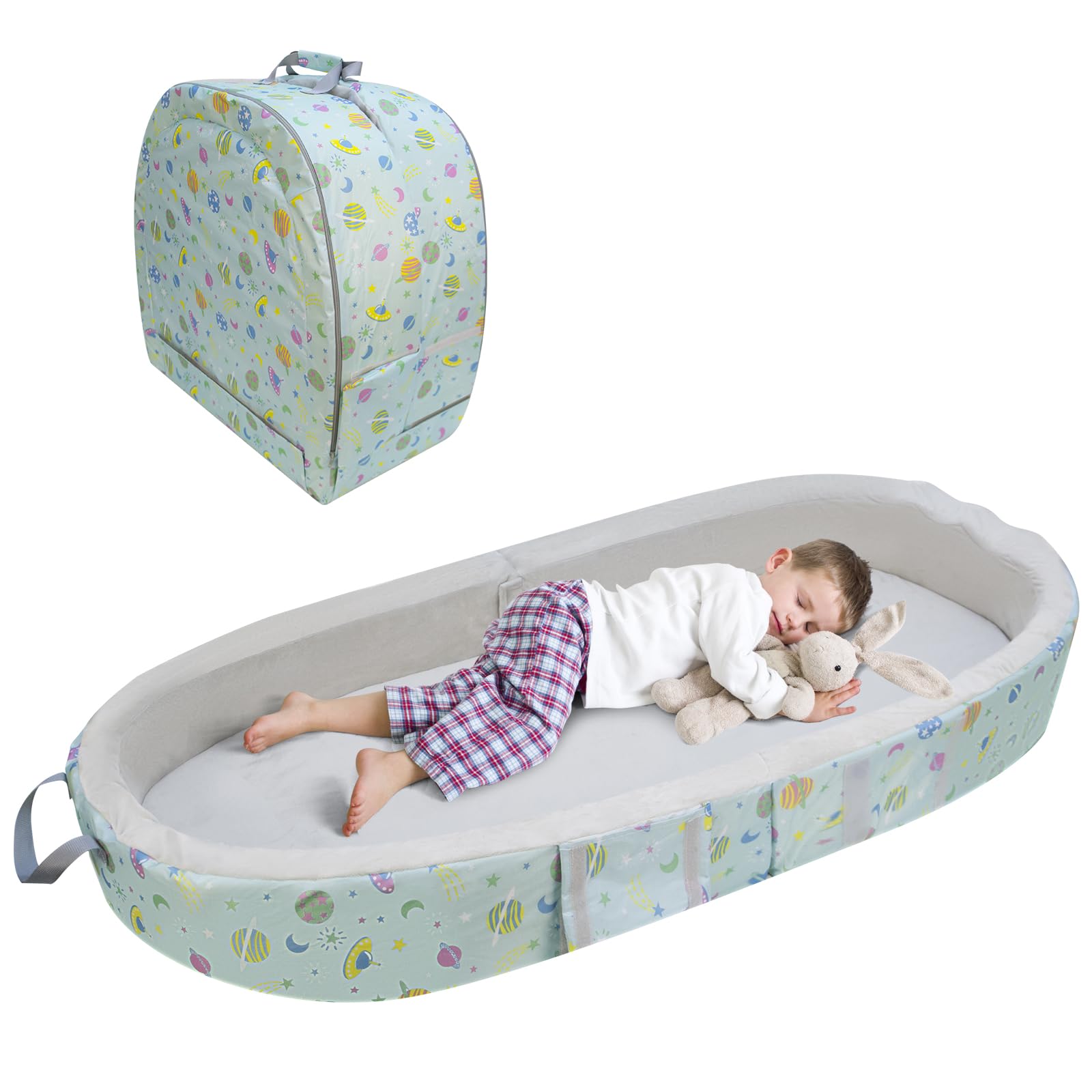 Lit de camping 3 en 1 pour adultes, lit pliable avec matelas, lit