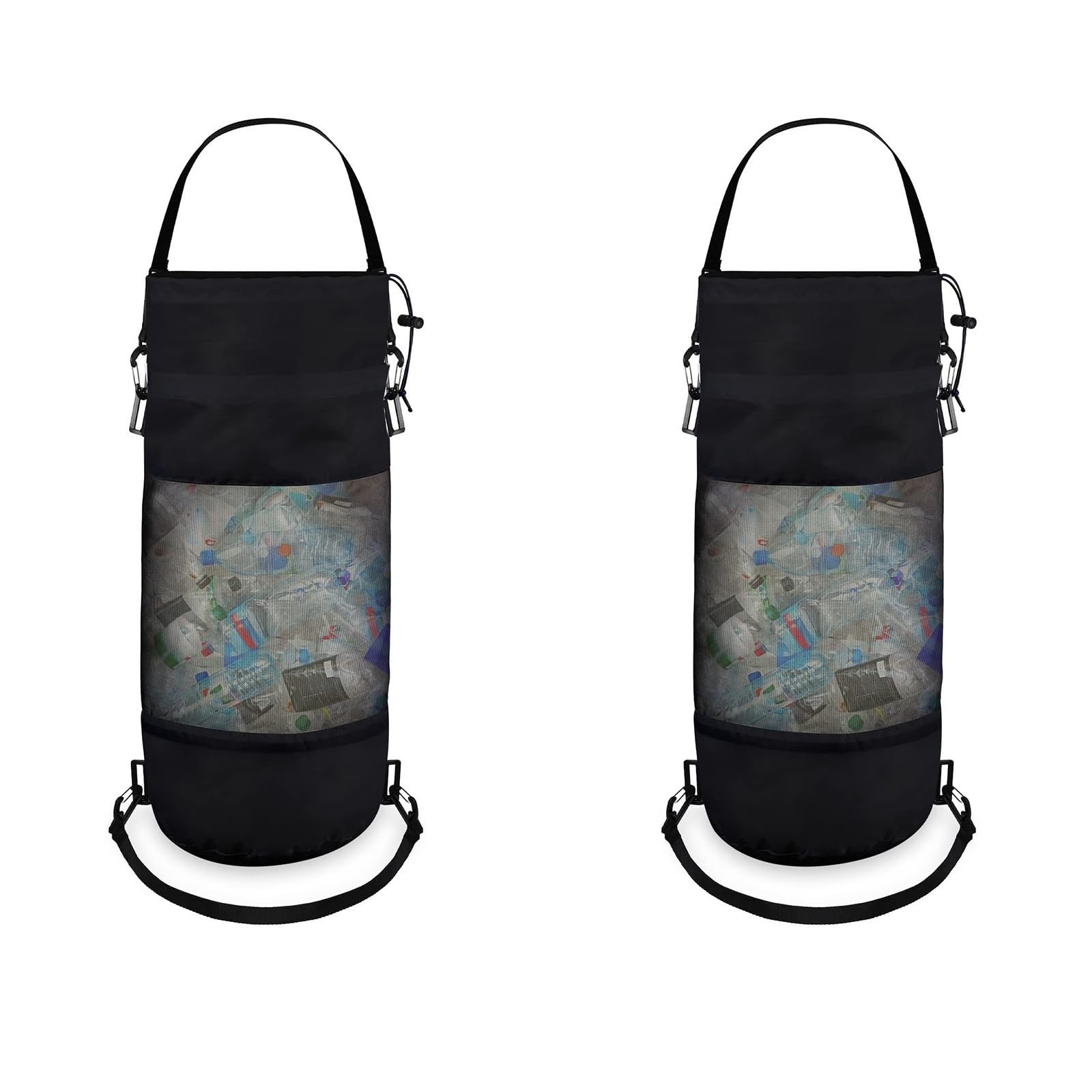 THE WHITE SHOP 2pcs Portable Boat Accessories Trash Bags Mesh Trash Bags Boats Trash Can Boat Garbage Container for Boat Kayak Camper Fishing Cabin Storage Men Women Adults (Color : Black)