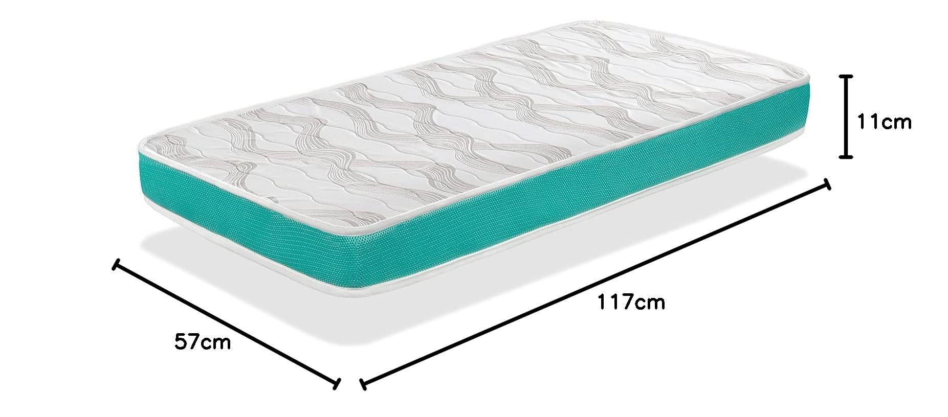 Materac dziecięcy EKO Baby 57X117 Grubość 11 CM - Perforowany i oddychający rdzeń piankowy