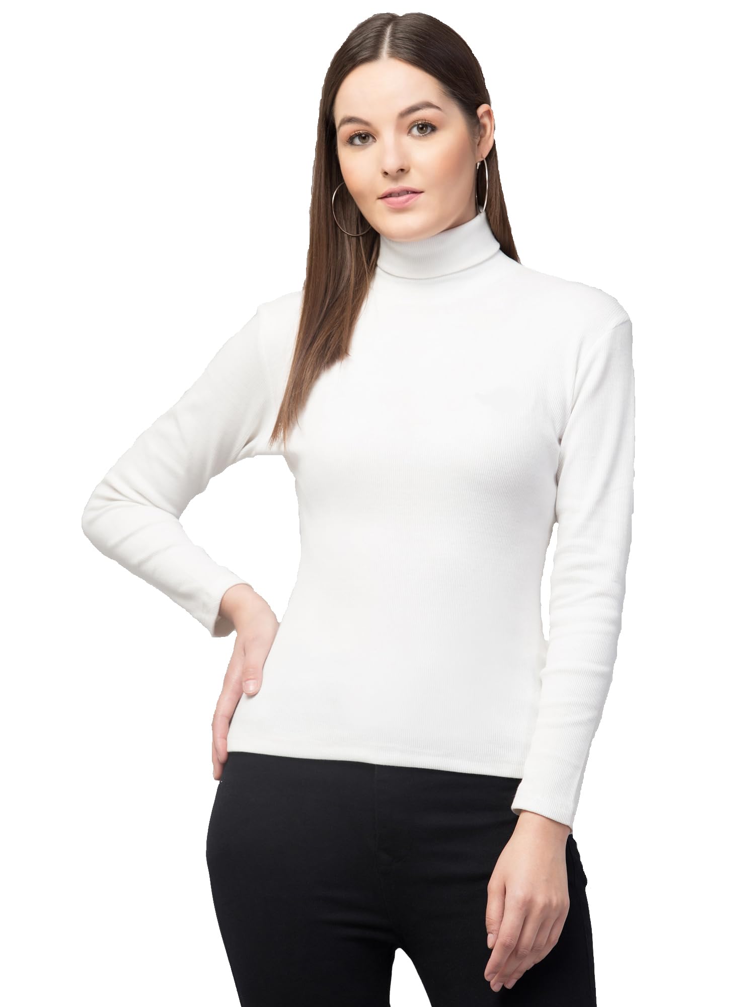 whiteheaven Womens Highneck Full Sleeves for Winter/Sweater Pullover/Womens Turtle Neck/Highneck T-Shirt-picture-27