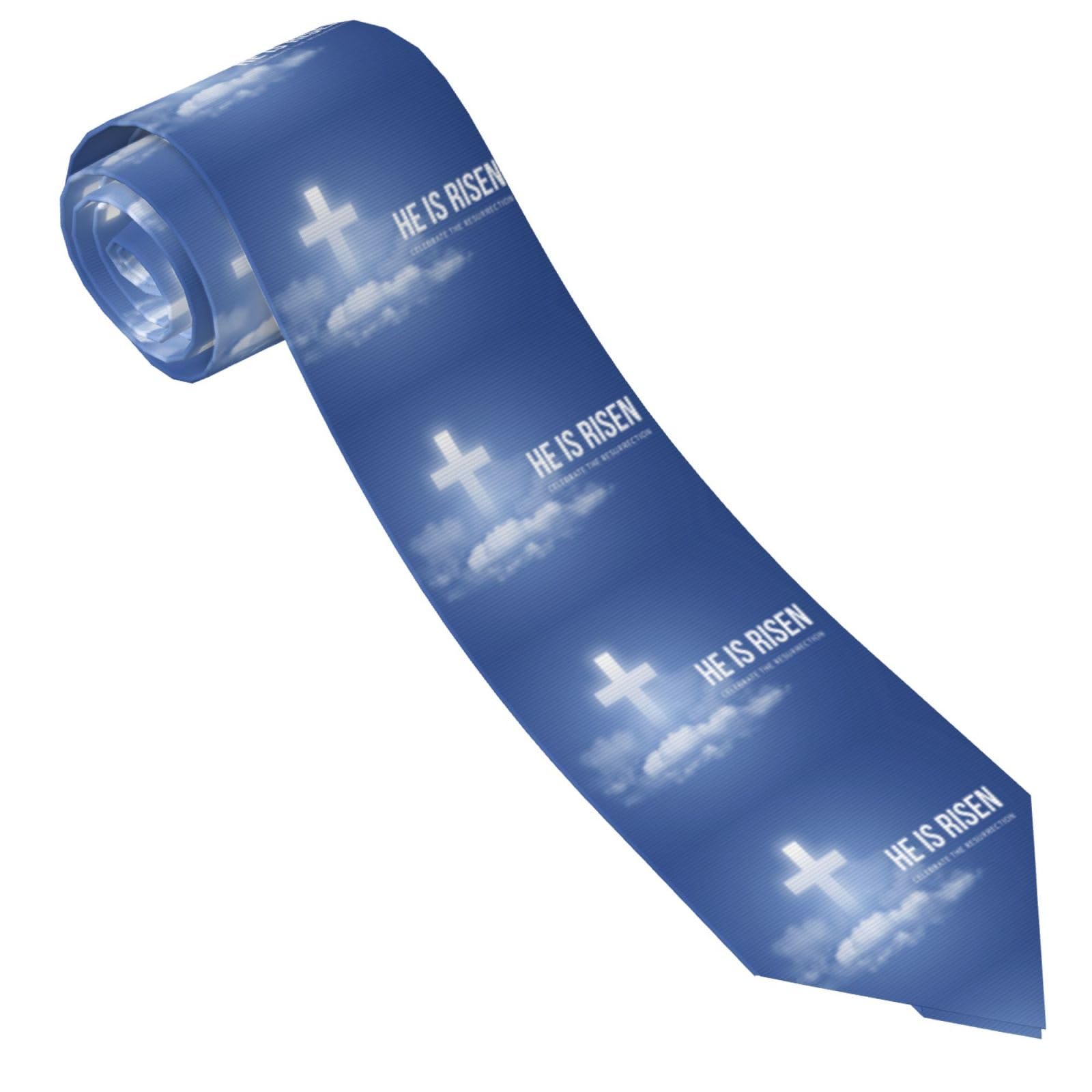 KEOUiP He is Risen Happy Easter Day Ties for Men Business Neck Ties Fashion Neckwear Novelty Casual Neckties Festival Outfits Accessory