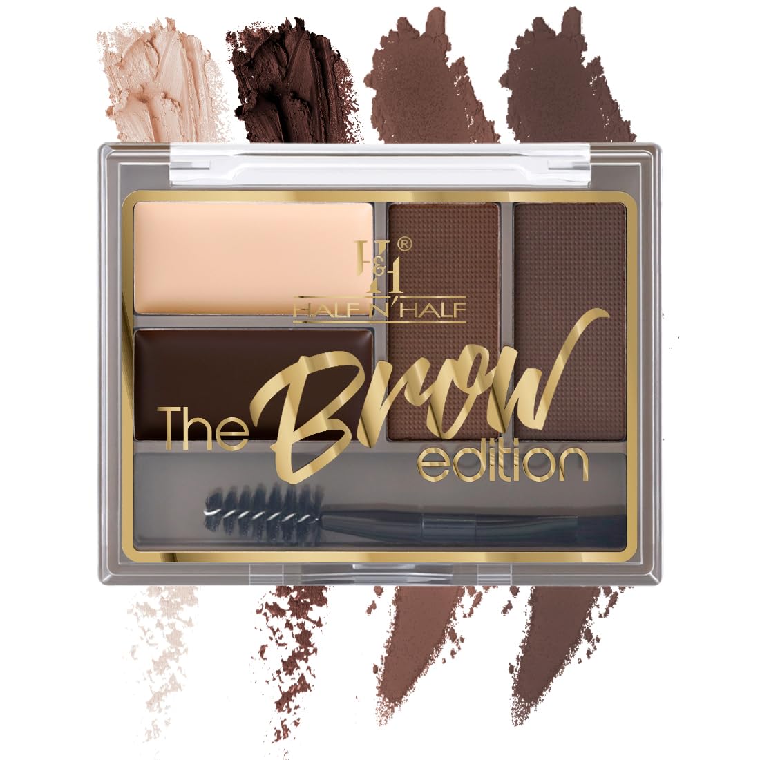 Half N Half The Brow Addition Eyebrow Enhancer Palette | Sleek spoolie brush | Long-Lasting & Natural looking results | Easy to use | Perfect arch- 03 Natural Arch-image-20
