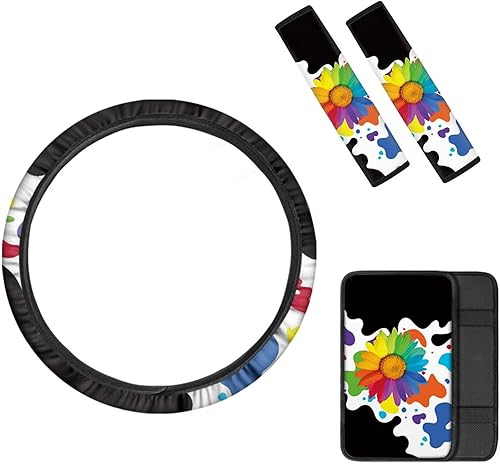 Miniatura 8 de Forchrinse Almohadilla de consola central de flor de hibisco tropical para mujeres y niñas, transpirable, duradera, 15 pulgadas, protector de