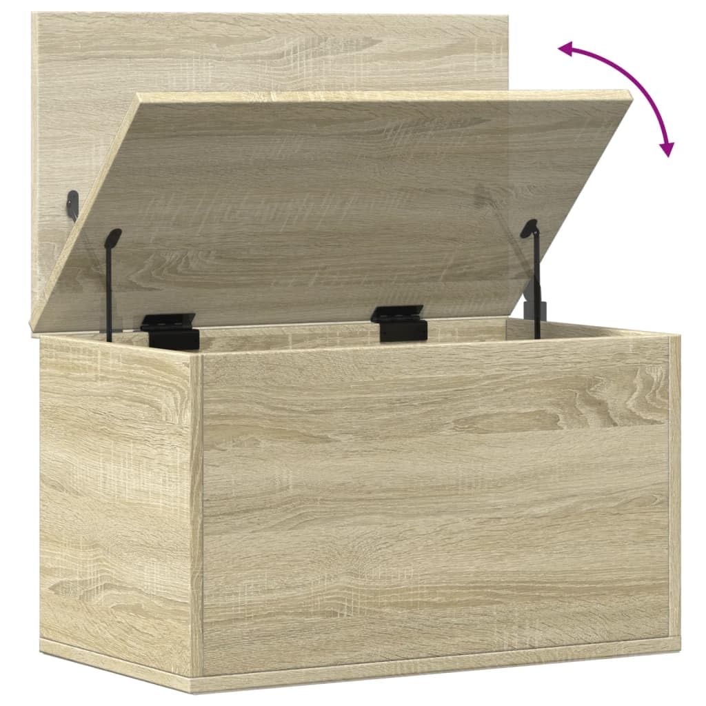 vidaXL Truhe, SpielzeugSpielzeugbox mit Stauraum, Aufbewahrungsbox für Wohnzimmer, Auflagenbox Kissenbox Spielzeugbox, Sonoma-Eiche Holzwerkstoff
