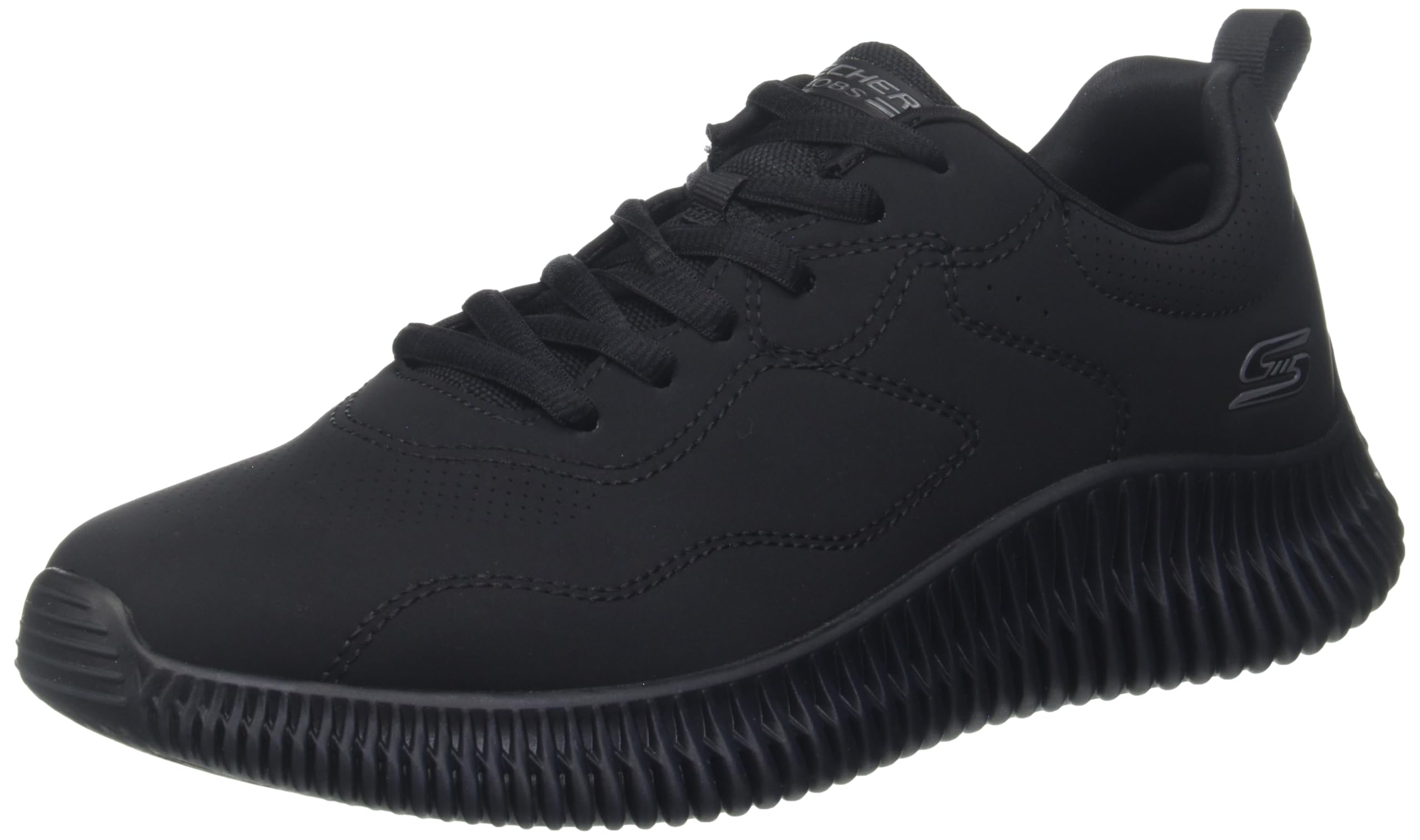 Skechers Bobs Geo How Debonair Herren-Sneaker, Schwarz (Black Pu), 45 EU
