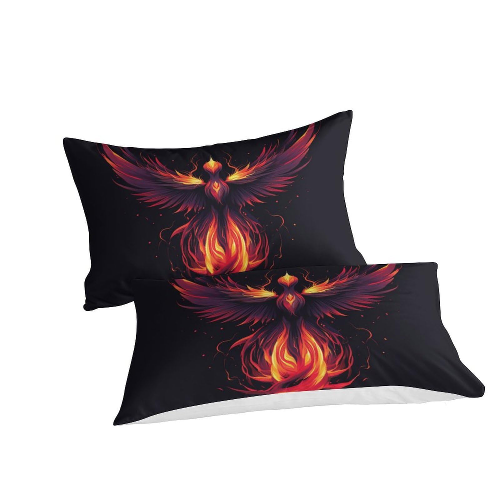 Zestaw pościeli z nadrukiem Fire Le Phoenix 3D 3 szt. Poszwa na kołdrę z mikrofibry z poszewką na poduszkę Dzieci Nastolatki z podwójnym zamkiem błyskawicznym (200 x 200 cm)