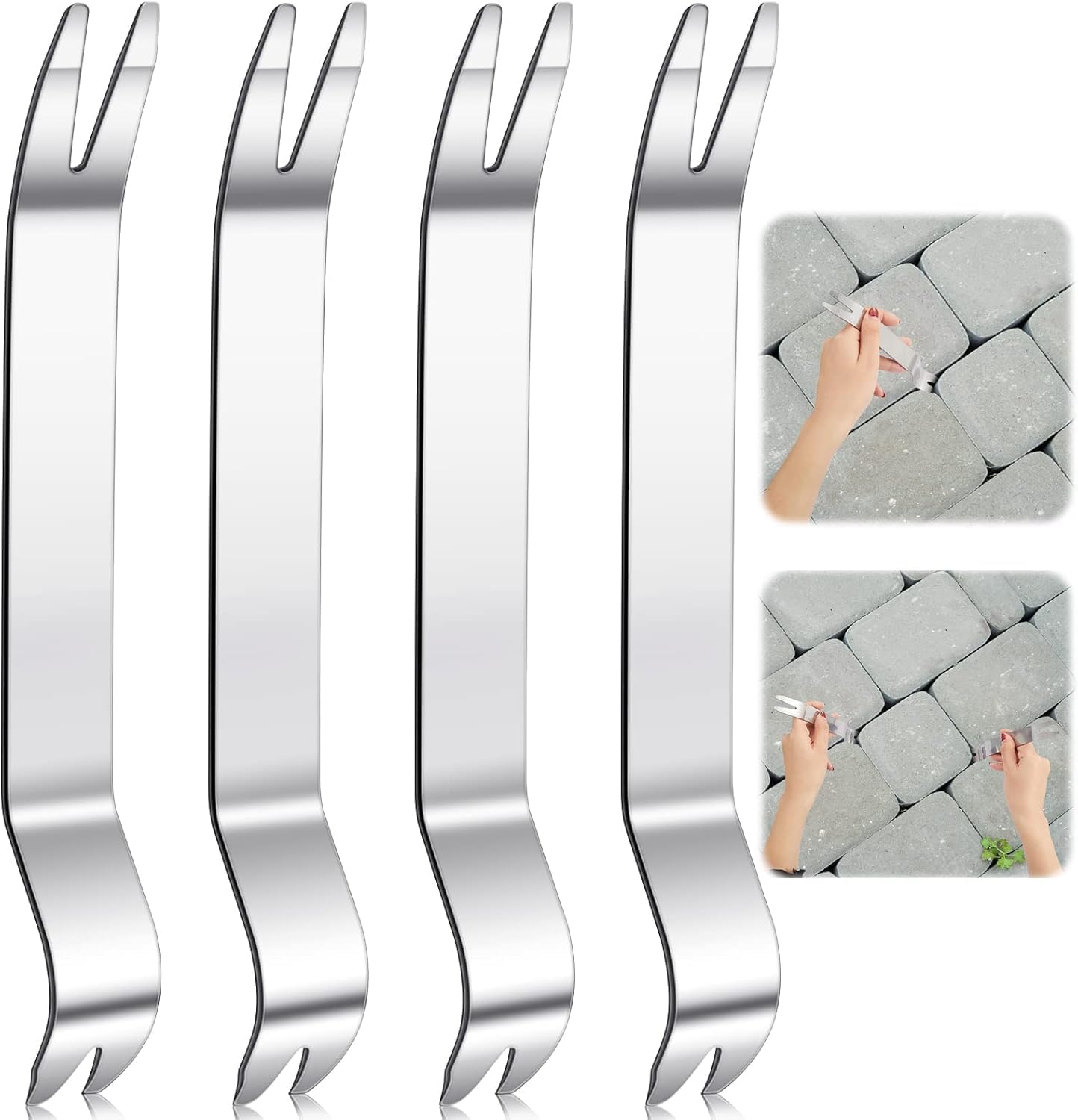 Silk Route - Stainless Steel Paver Extractor Tool, Paver Removal & Lifting Tool for Garden, Lawn, & Yard Patio Block Replacement, 7 x 1 Inch (Silver)