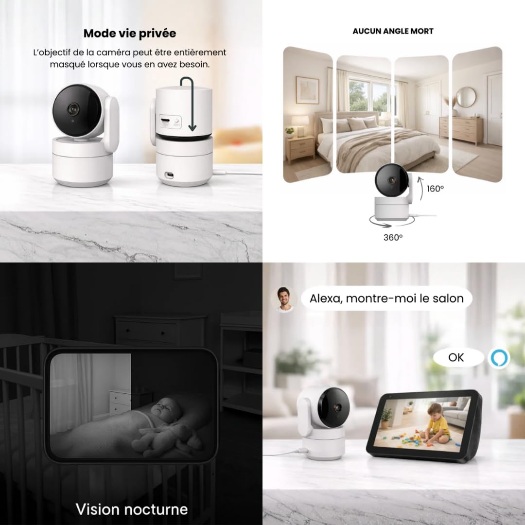 Daewoo Security – Pack de Alarma para casa conectada WiFi y gsm – Sistema de Seguridad inalámbrico con cámaras Interiores y Exteriores + solares, Sirena, detectores Zigbee – sin suscripción – Alexa