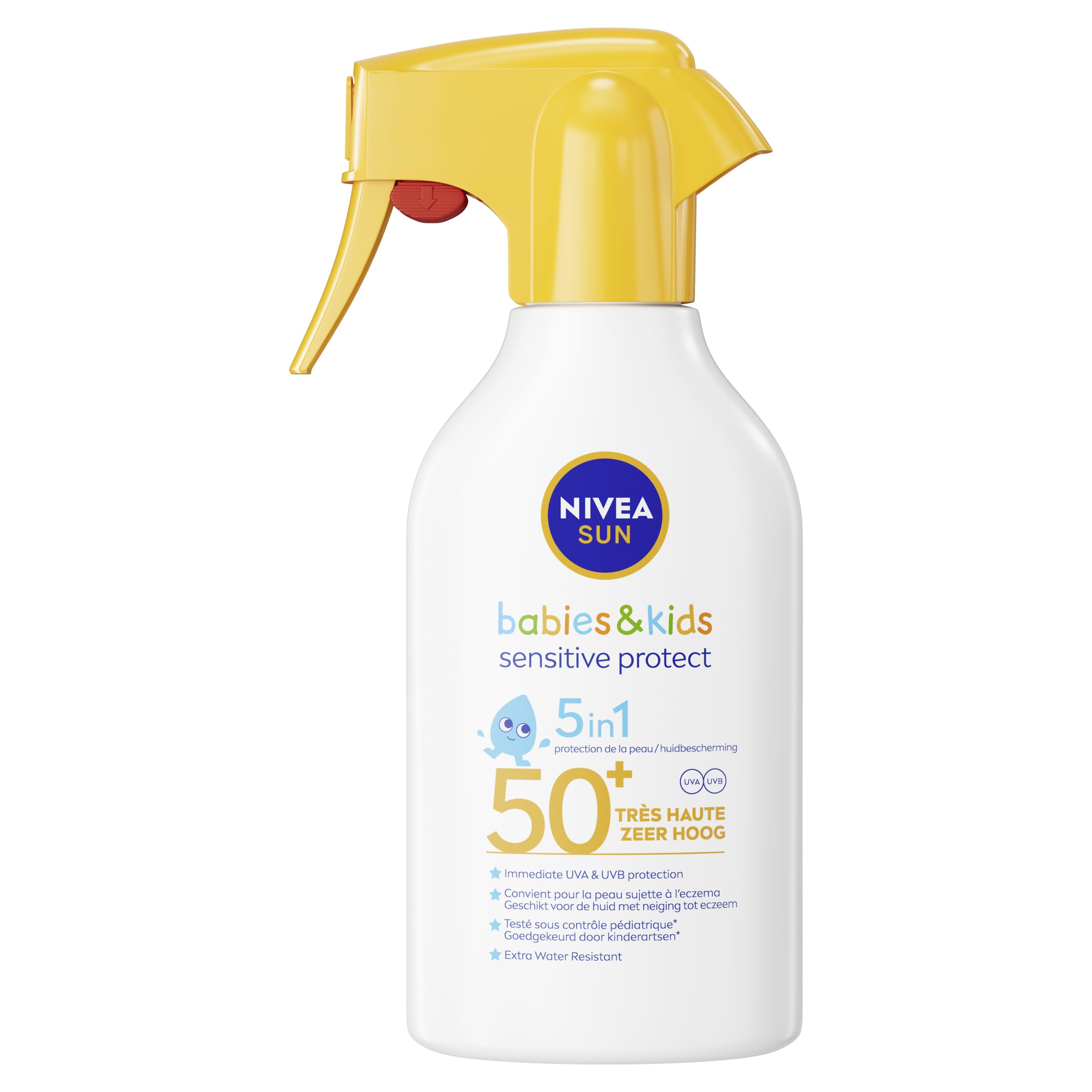 NIVEA SUN Babies & Kids Sensitive Protect SPF 50+ Sun Gun (1 x 270ml), Ultra Water Resistant Sun Spray, Sun Cream Formulated For Children's Fragile Skin