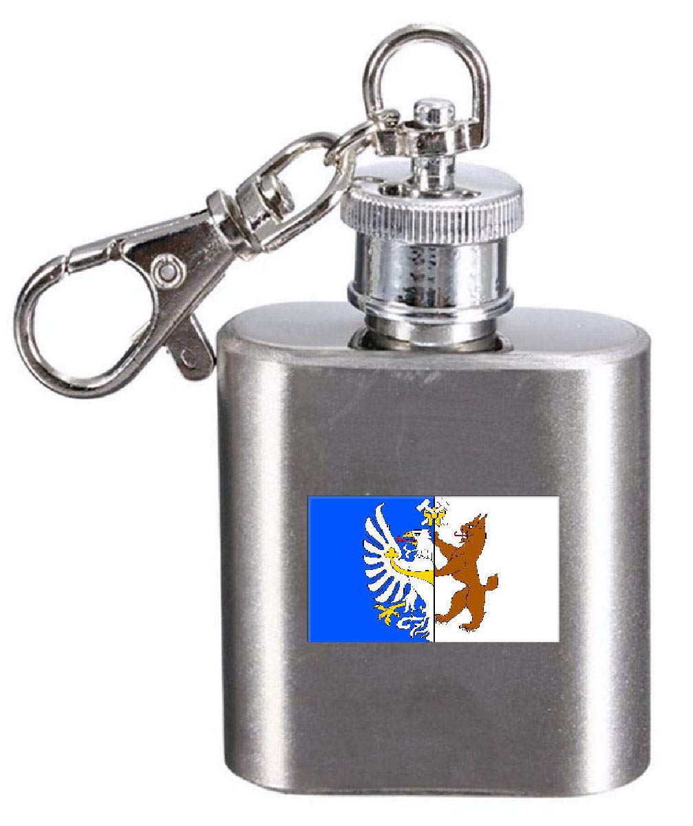 Flasque porte-clés drapeau République Tchèque Kladno gravée en acier inoxydable pour homme et femme