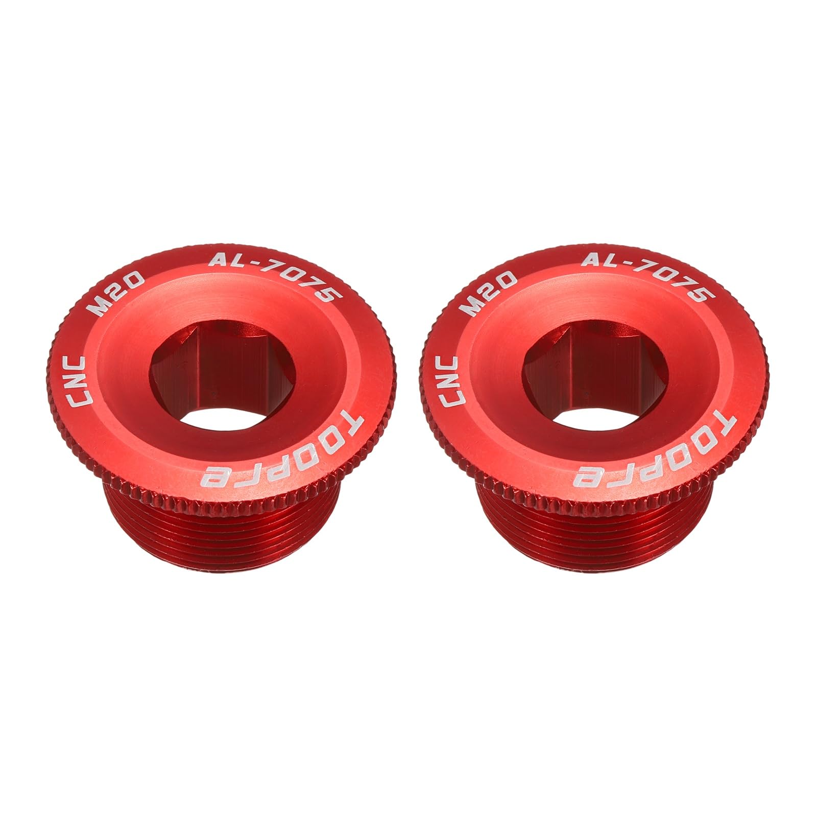 sourcing map 2pcs Bike Crank Cover Screw M20 Aluminum Alloy Bicycle Crank Fixing Bolt Crankset Arm Chainwheel Screws for Mountain Bike, Red
