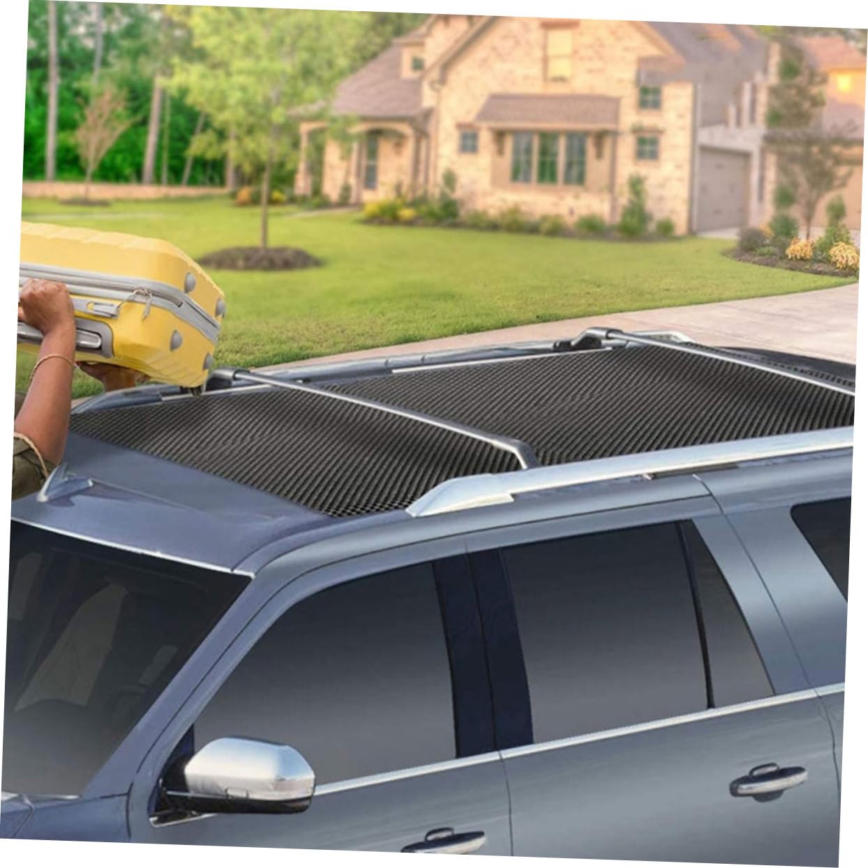 2pièces Tapis Antidérapant pour Voiture Protection De Sol Tapis De Toit PVC Adapté à Tous Les Modèles Facile à Installer