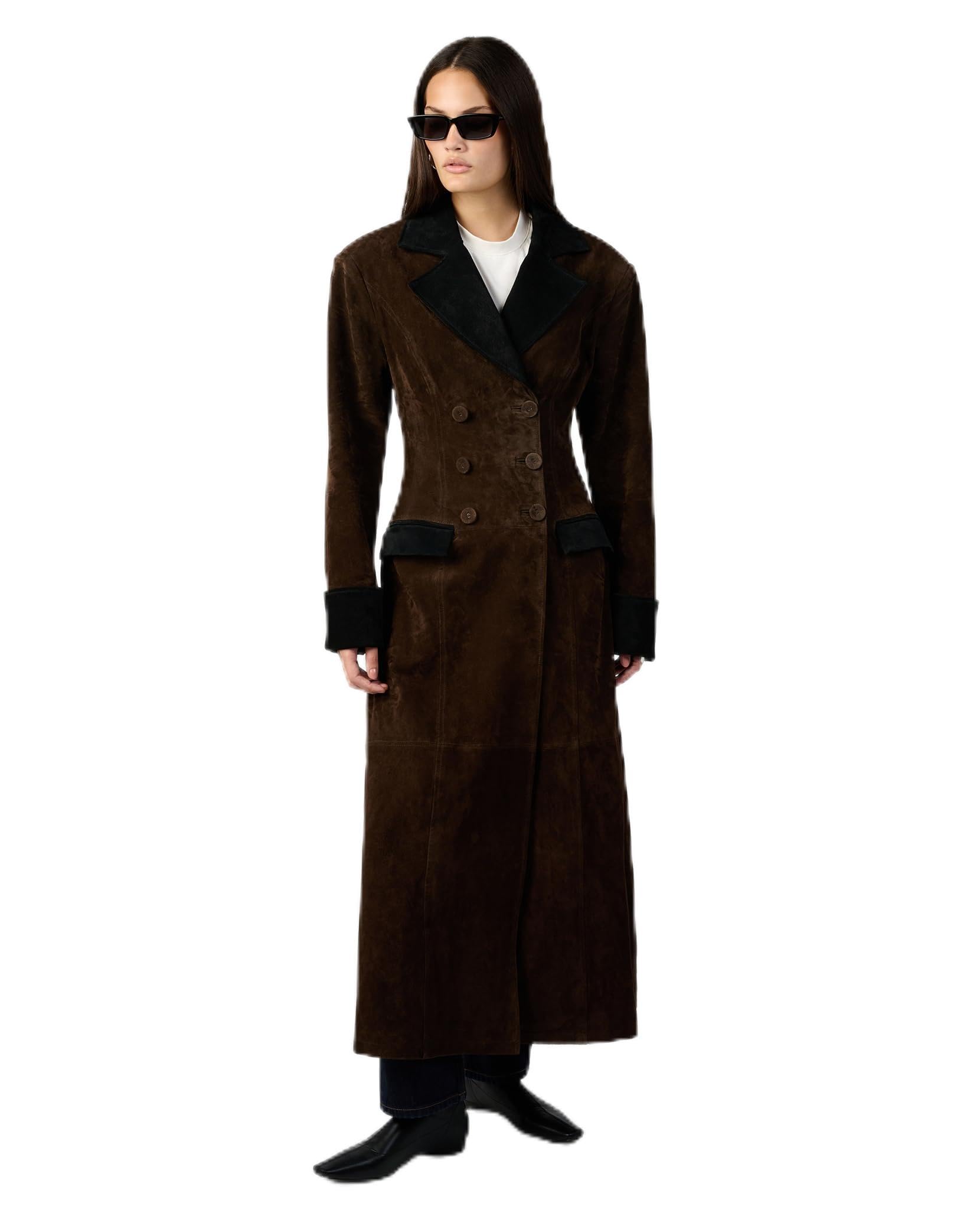weworewhat womens Double Breasted Suede Coat-picture-50