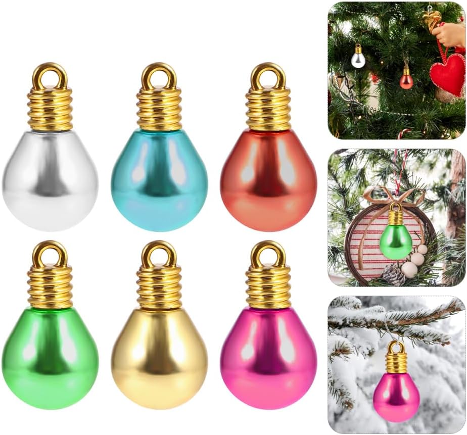 Tofficu Round Bulb Beads DIY Accessories 100Pcs Large Hole Plastic Beads for Christmas Crafting Jewelry Making Holiday Decoration 0.94 Inch