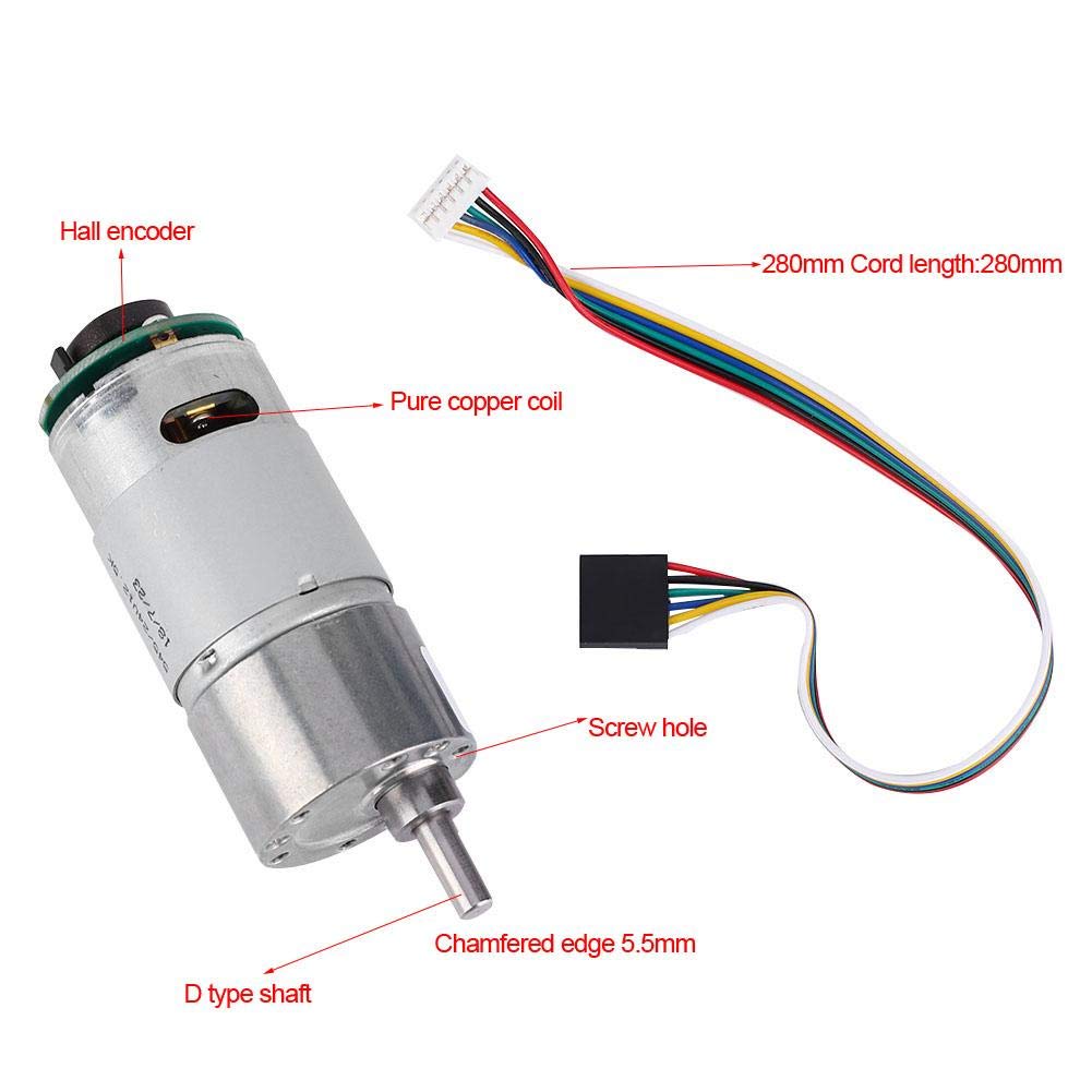 Moteur à Courant Continu 12V/24V avec Réducteur de Vitesse 10-1500RPM, Couple Élevé, Arbre de Sortie Diamètre 37mm, Idéal pour Systèmes de Contrôle Industriel et Robotique