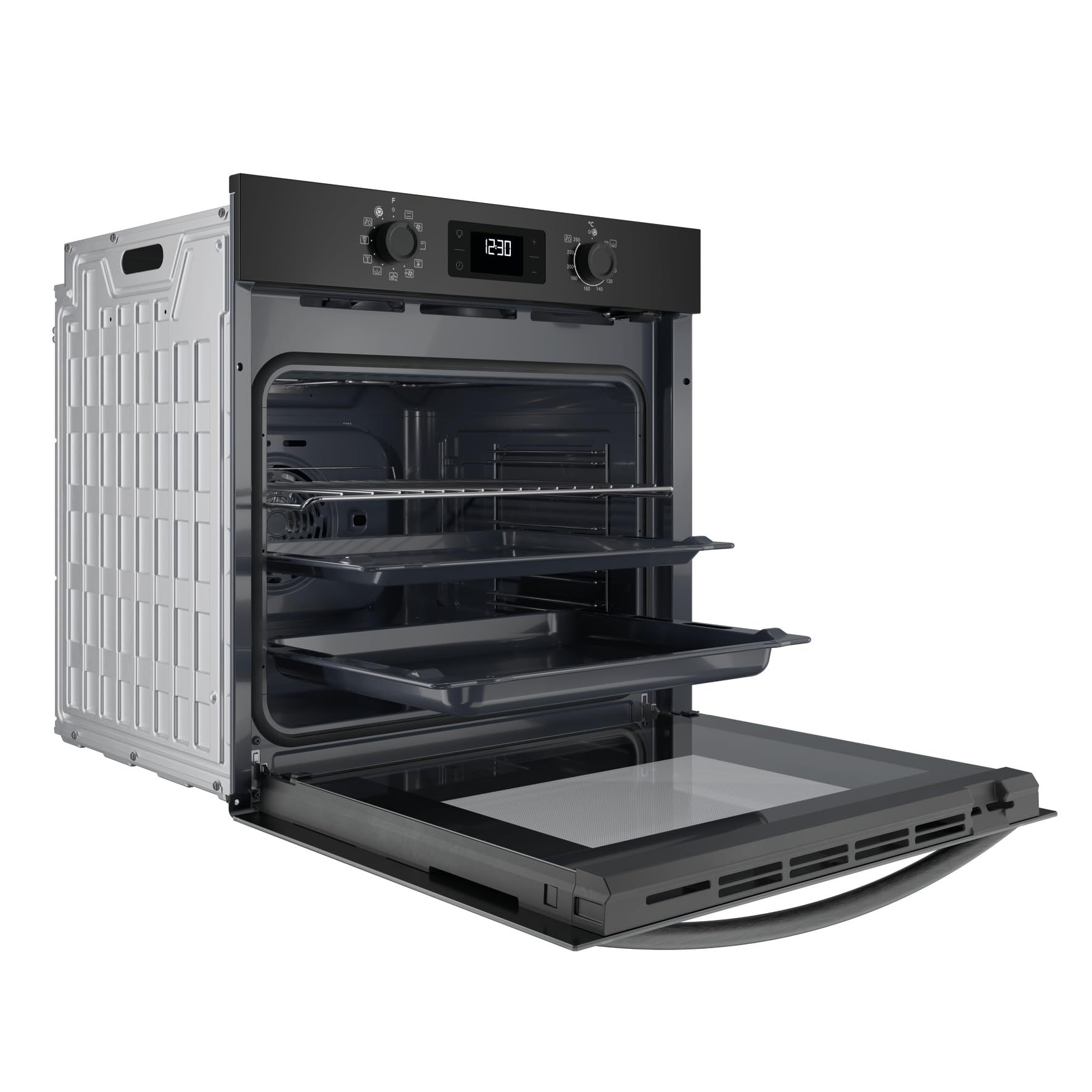 Privileg PBA285HR0K Einbaubackofen 71 Liter Hydrolyse-Reinigungsfunktion Heißluftbackofen 11 Funktionen Black Glass