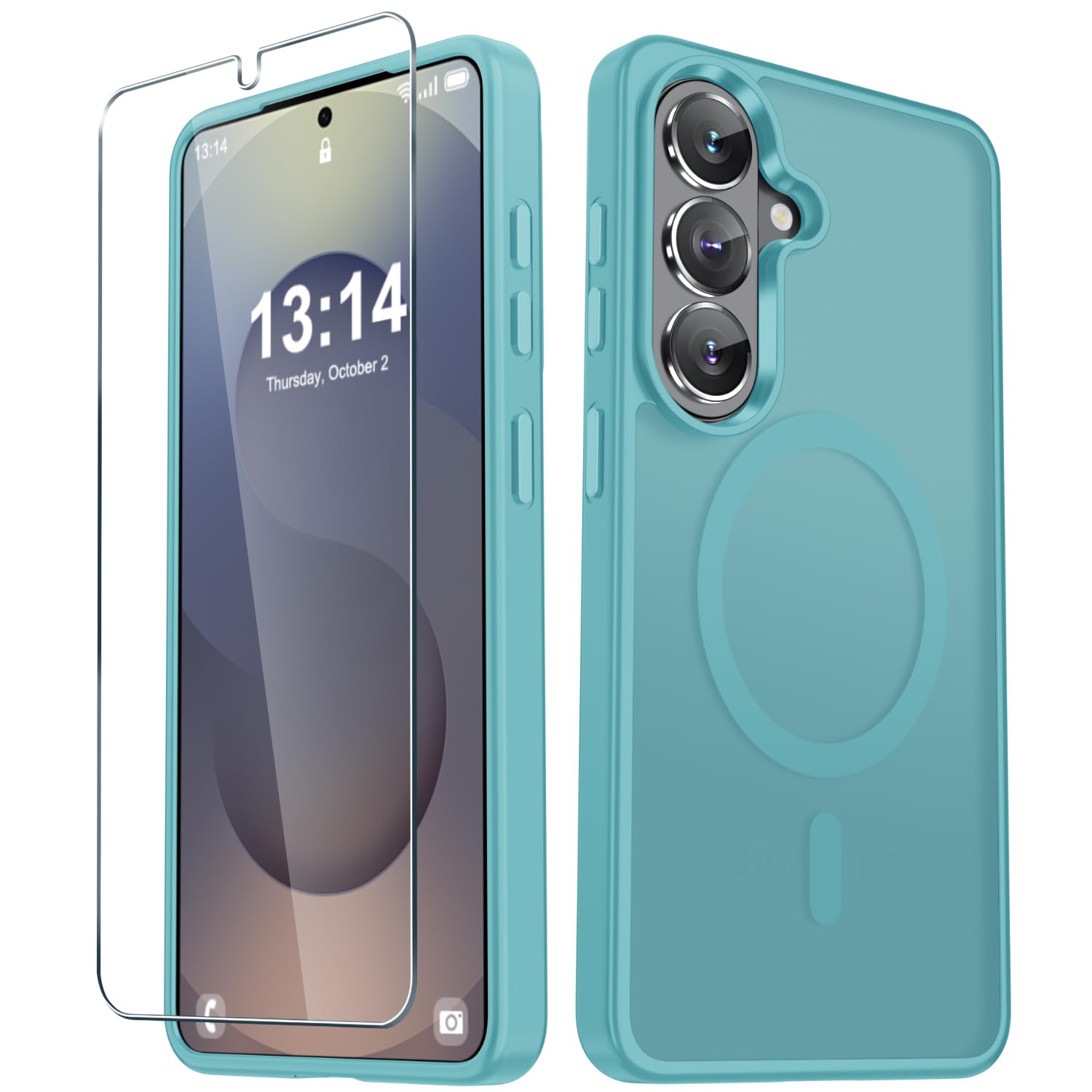for Samsung Galaxy S26+ Plus Case, Matte Magnetic Phone Cover, Light Blue | Fit for MagSafe, Screen Protector included, Shockproof Military Grade Protection, Translucent Frosted Back