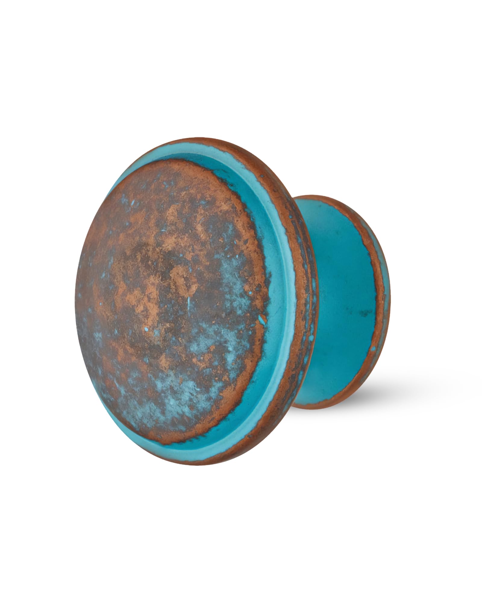 Gedotec Bronze,Copper Nelles Brass Vintage Furniture Knob, Bronze Rustic Kitchen Knob, 36 Mm Round, 1 Piece, Country House Style With Screws