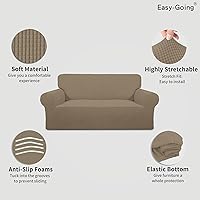 Vista 10 de Easy-Going - Funda elástica para sofá, 1 pieza, protector de muebles, suave, con parte inferior elástica, para niños, tela de jacquard de poliéster