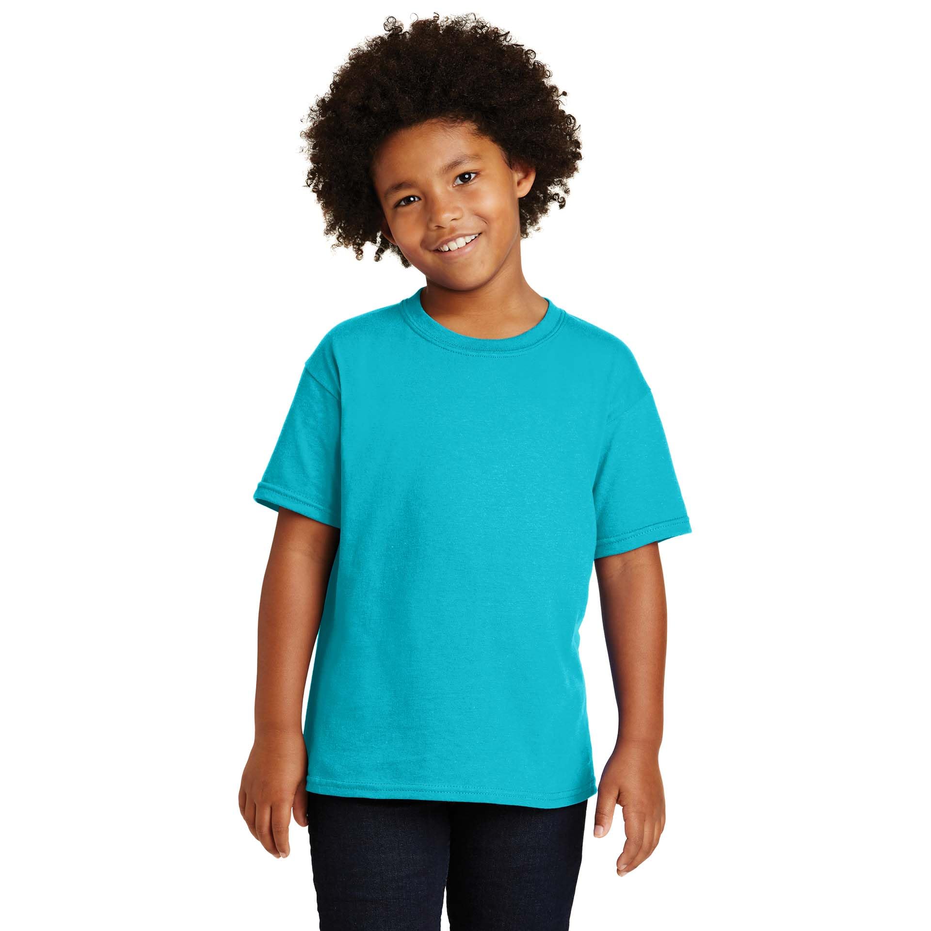Gildan Youth Heavy Cotton T-Shirt, Style G5000B, 2-Pack M Galapagos Blue