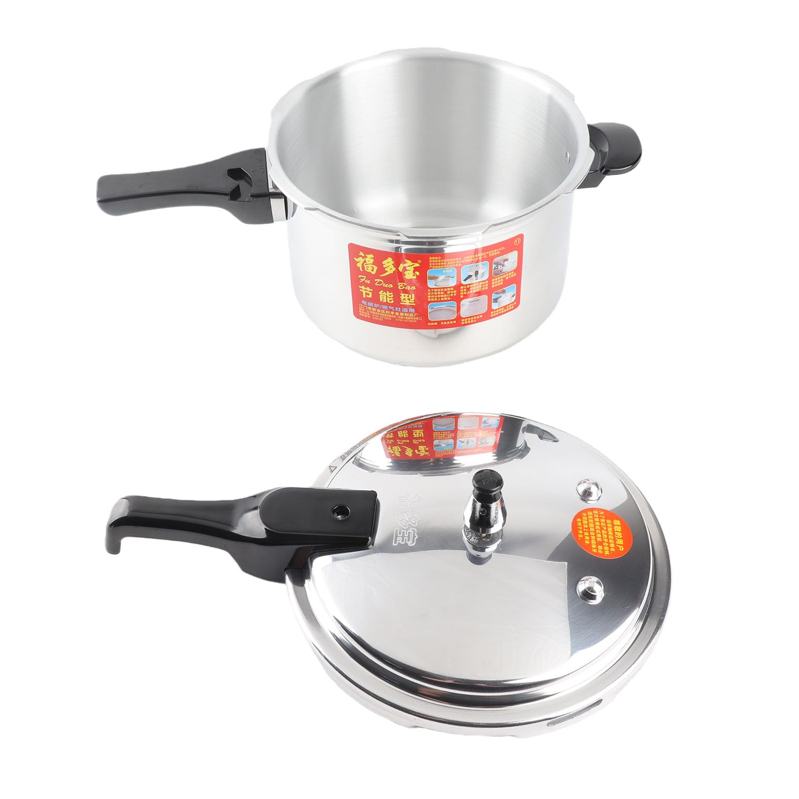 Yinhing Szybkowar ze Stopu Aluminium 5L, Przeciwwybuchowy, Szybki Garnek do Gotowania na Gazie/indukcji/elektryce, Pojemnik Ciśnieniowy o Dużej Pojemności do Domowego Cateringu (22CM/5L)