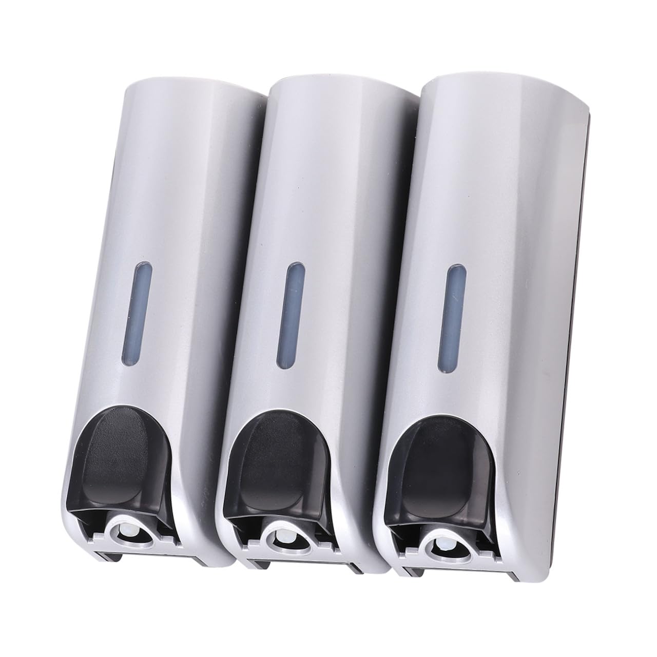 Dispenser Sapone da Parete Argento 3 Scomparti in Metallo e Plastica per Shampoo Bagnoschiuma e Lozione Supporto Bagno Facile da Installare e Pulire per Uso Domestico