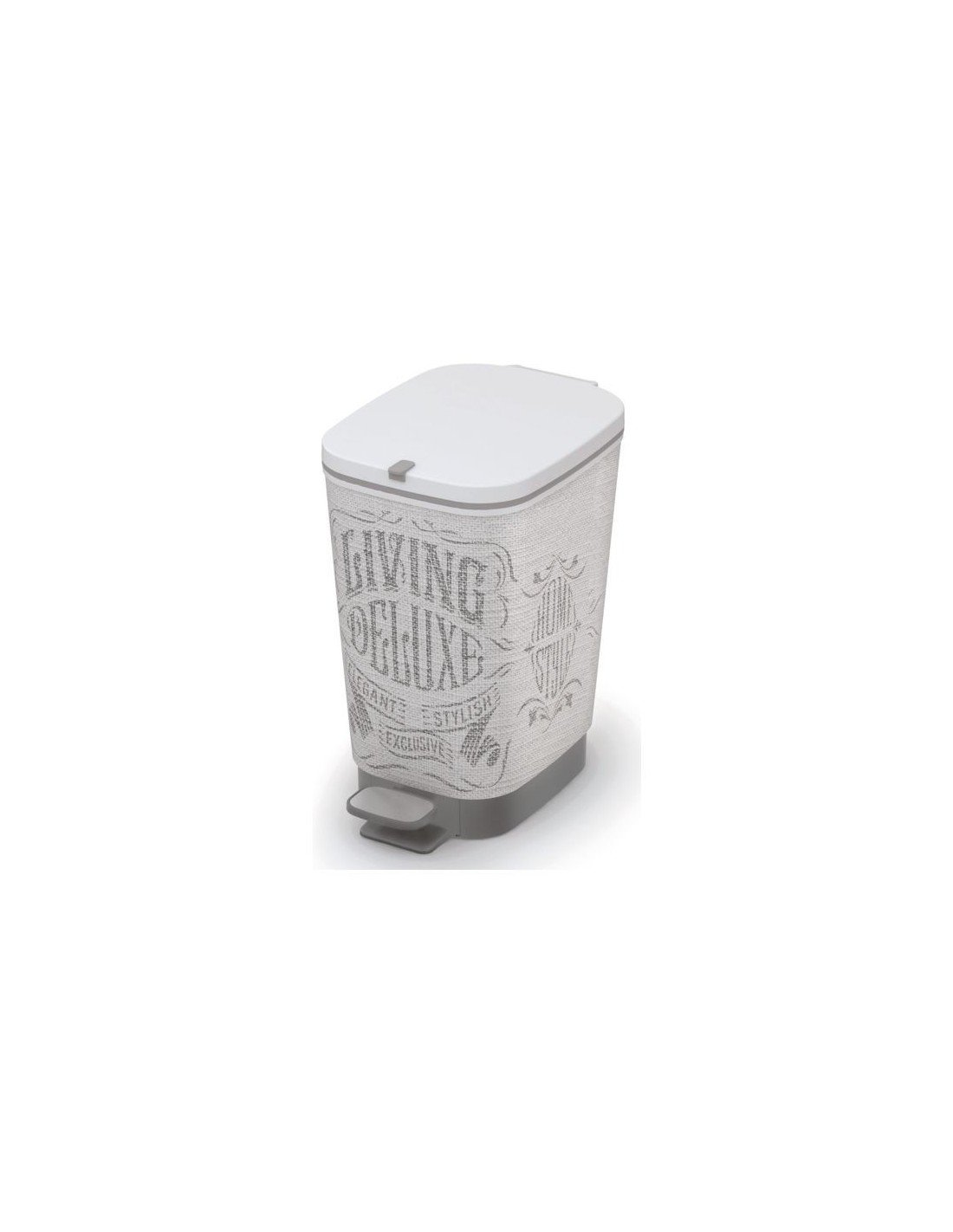 Keter Kis Waste Container Chic 25 L in Silver, 26.5 x 40.5 x 45 cm
