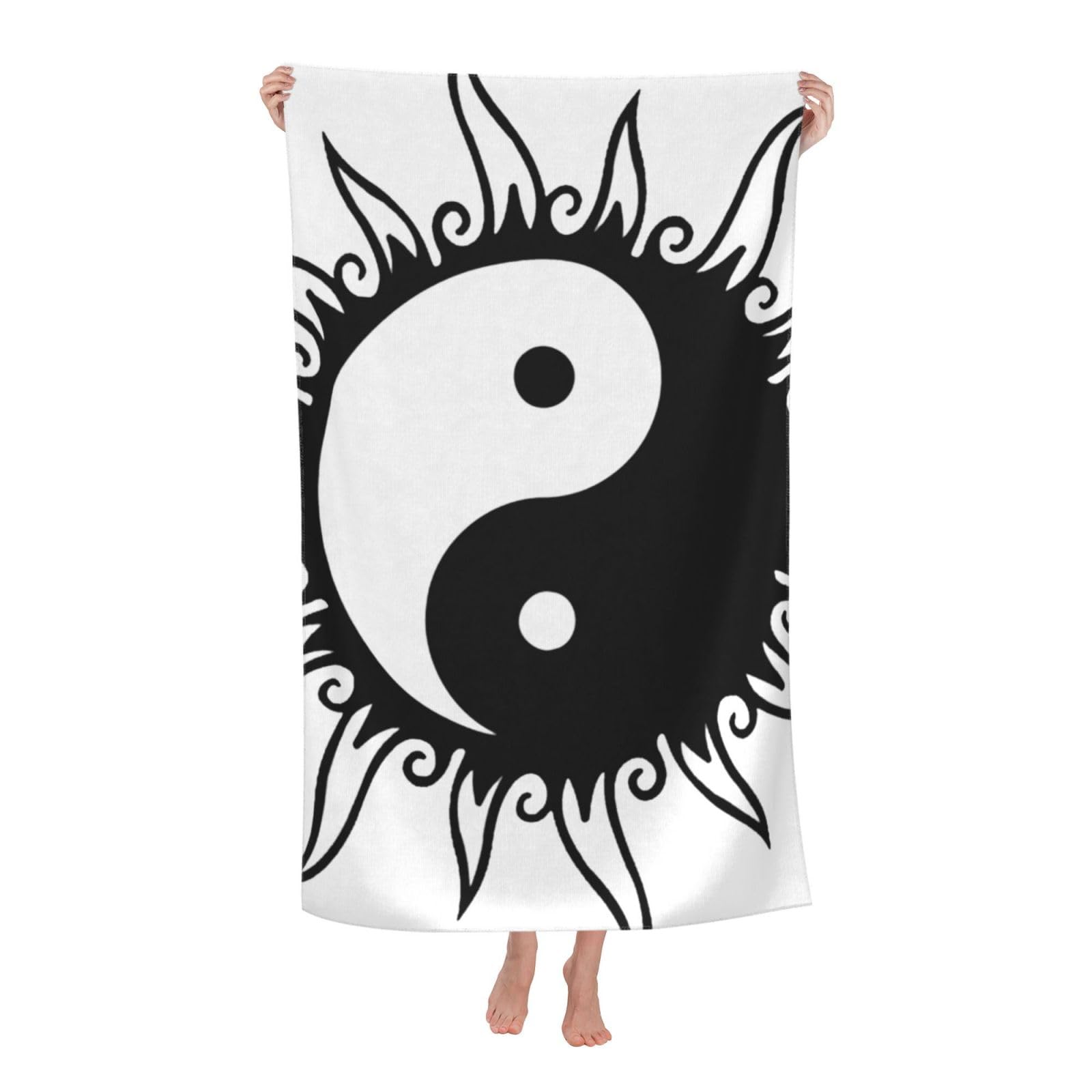 LSRCPD Beach Towel The Sun Yin Yang Microfiber Beach Towels Blanket Oversized Tropical Big Extra Large XL Pool Towels Quick Dry Sandproof for Women Girls Kids