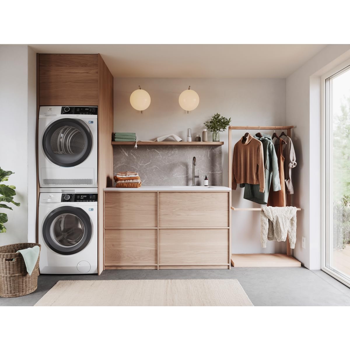 Electrolux Stacking kit E1WYHSK2, con piano estraibile da posizionare tra lavatrice e asciugatrice in colonna, compatibile con tutti i modelli Electrolux e AEG, Universale