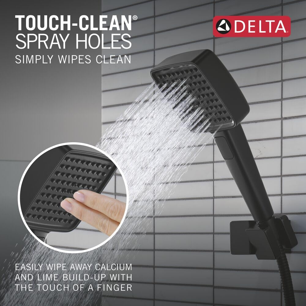 Delta Soffione doccia a 4 impostazioni, nero opaco, 1,75 GPM, 59914-BL
