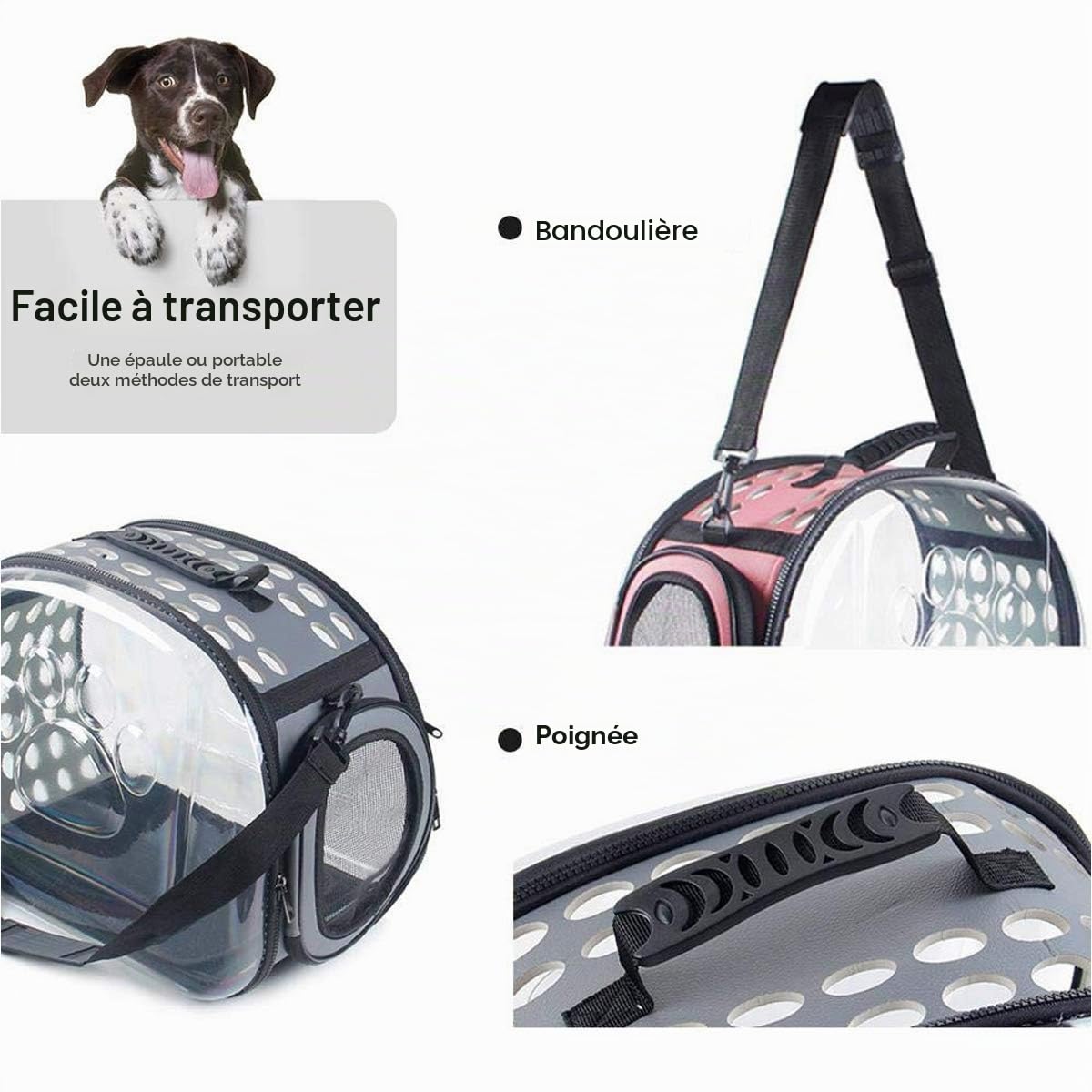PETCUTE Sac de Transport pour Chat Cage Transport Lapin Caisse de Transport pour Chat