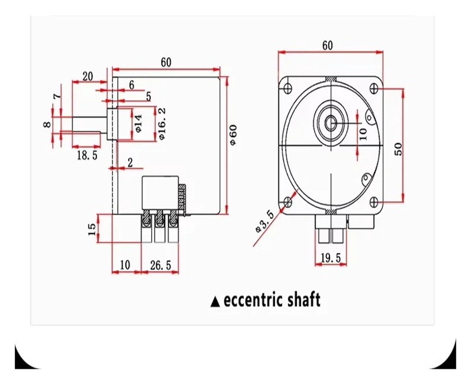 Motore sincrono 220 V 14 W 2,5 rpm-80 rpm AC 60KTYZ asse eccentrico con supporto ingranaggio a magnete permanente CW CCW (220 V 20 rpm)
