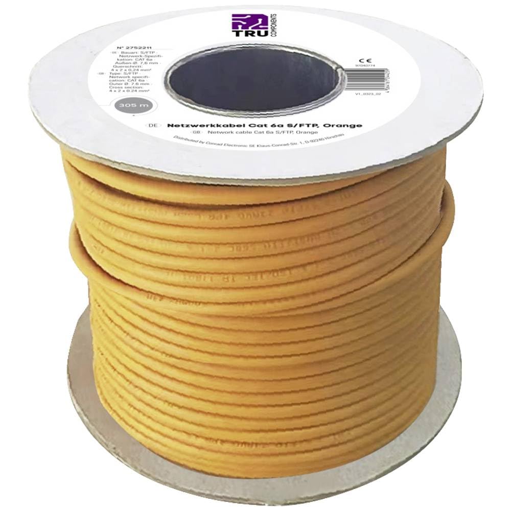 TRU Components TC-11008844 cavo di rete CAT 6a S/FTP 4 x 2 x 0.24mm² CPR-Dca certificato Arancione 3