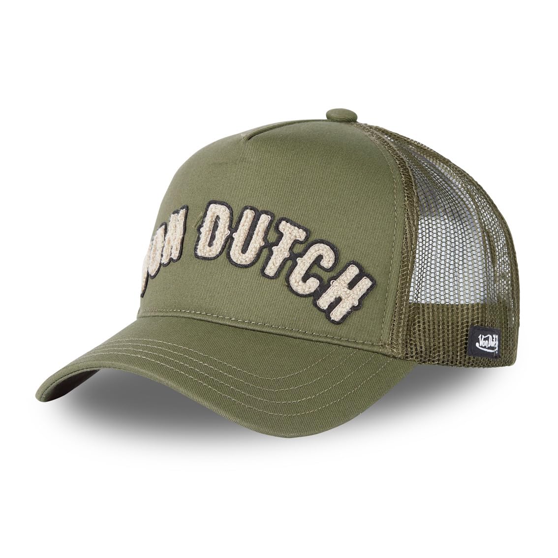 Casquette Trucker Enfant Von Dutch Style Vintage Usé - Taille Unique Ajustable Snapback, Kaki/beige - 6