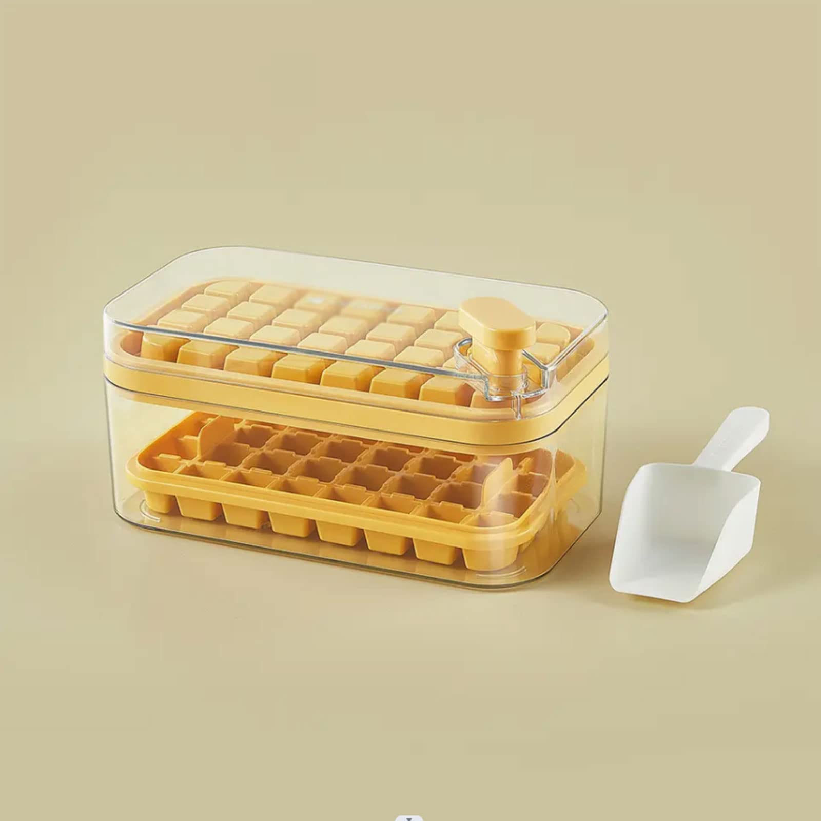 Stampo per ghiaccio in silicone con 64 griglie e scatola portaoggetti per cocktail e bevande