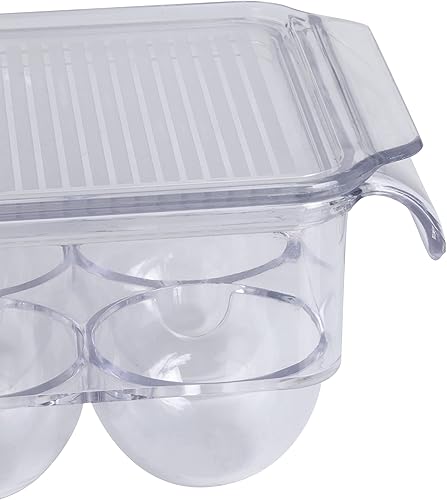 Miniatura 6 de Kitchen Details, Almacenamiento para refrigerador, organizador de refrigerador, transparente con asas, caja de huevos, 1 paquete
