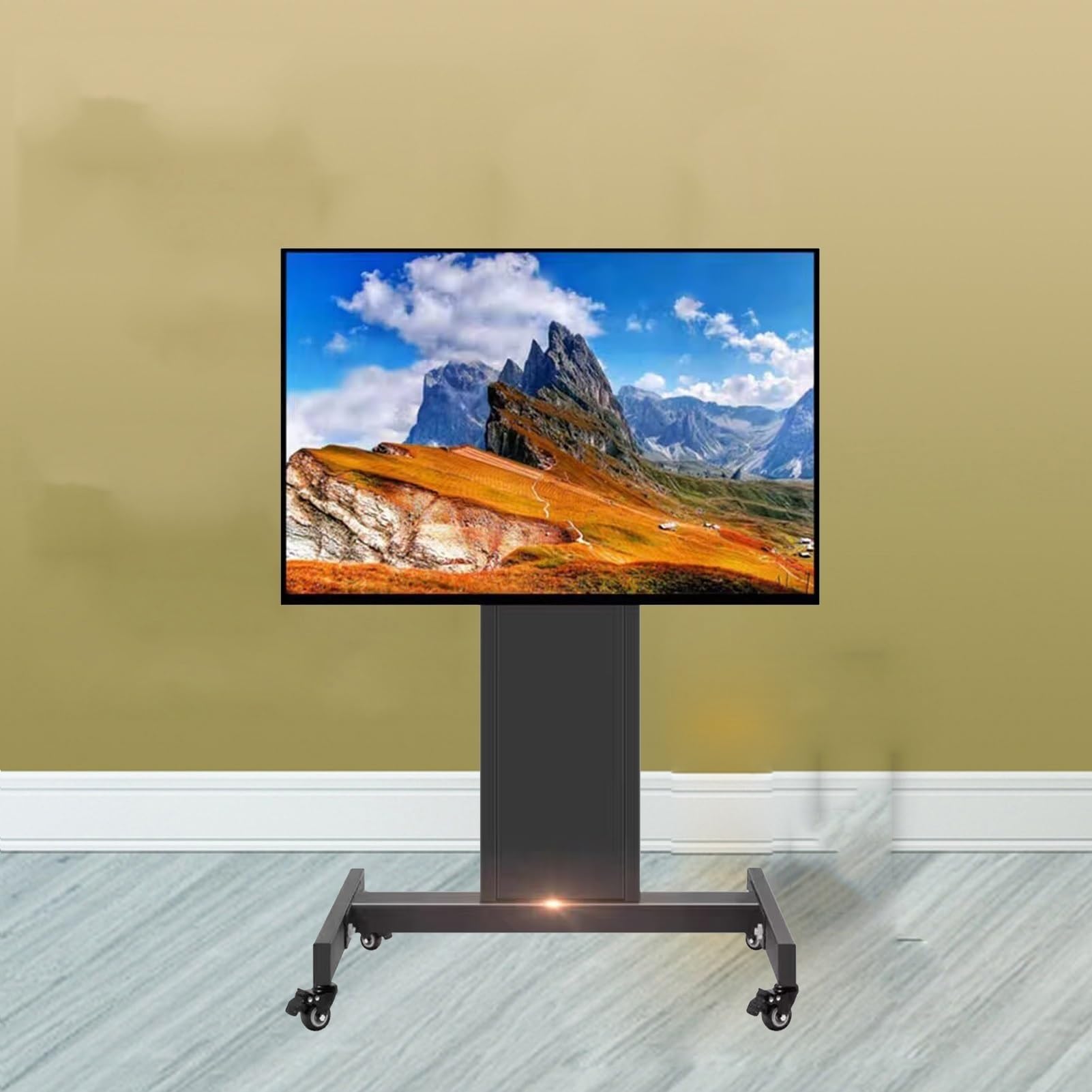 HPTHLY Universal Stage Conference Room Tv Bracket - Floor Tv Stand - Mobile Tv Cart Stand With Wheels, Height Adjustable Tv Stand For 32-65 Inch Tvs, 90° Adjustable Viewing Angle